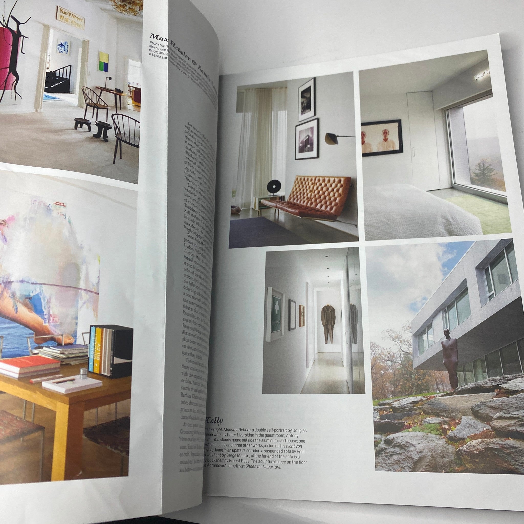 Interior page from W Magazine 2020 Vol 4 displaying a modern interior design layout with artistic photography, exemplifying contemporary aesthetics.