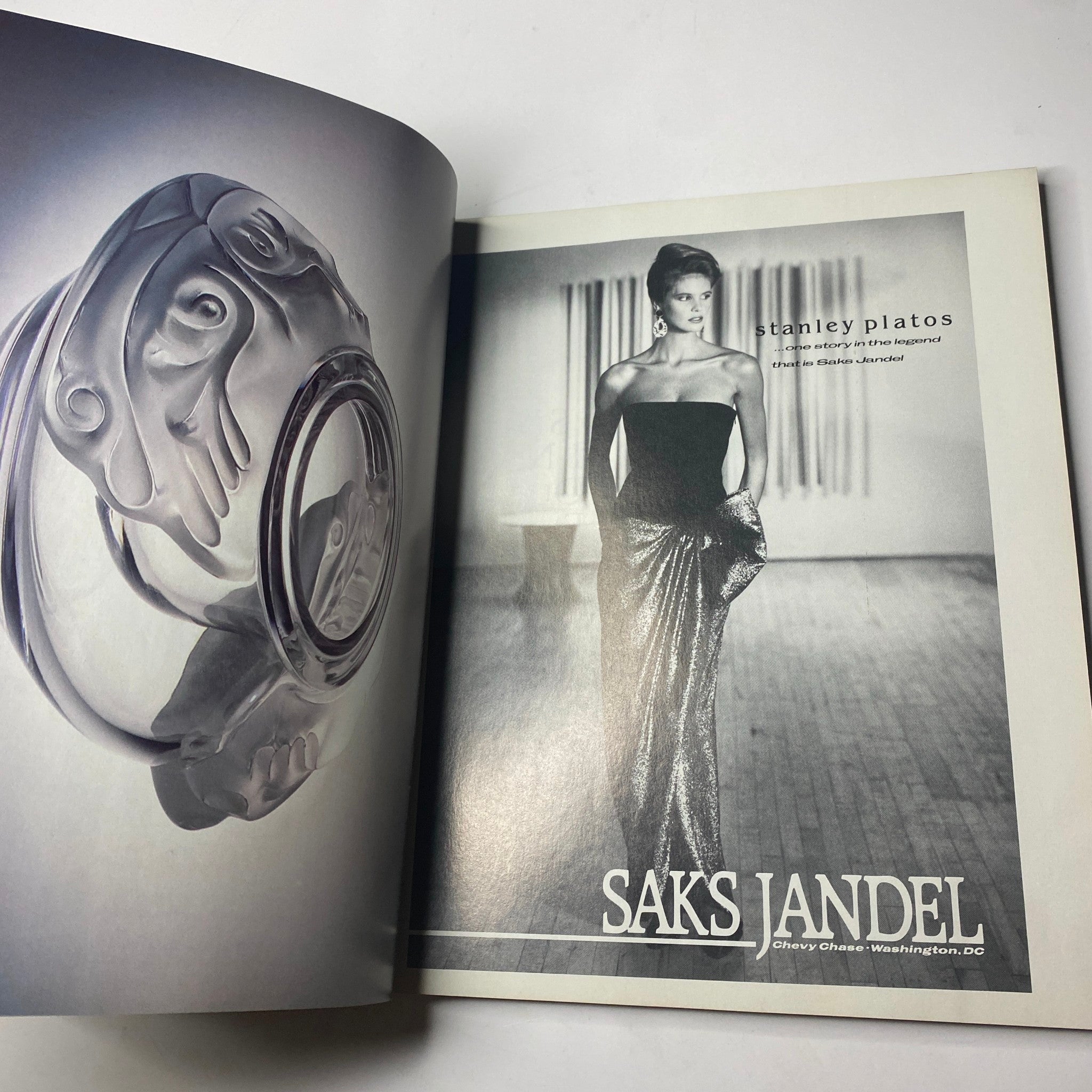 An advertisement featuring a glamorous model in a black strapless dress showcasing sparkling silver sequins, from the Town & Country Magazine October 1986 issue with Courtney Regan on the cover.