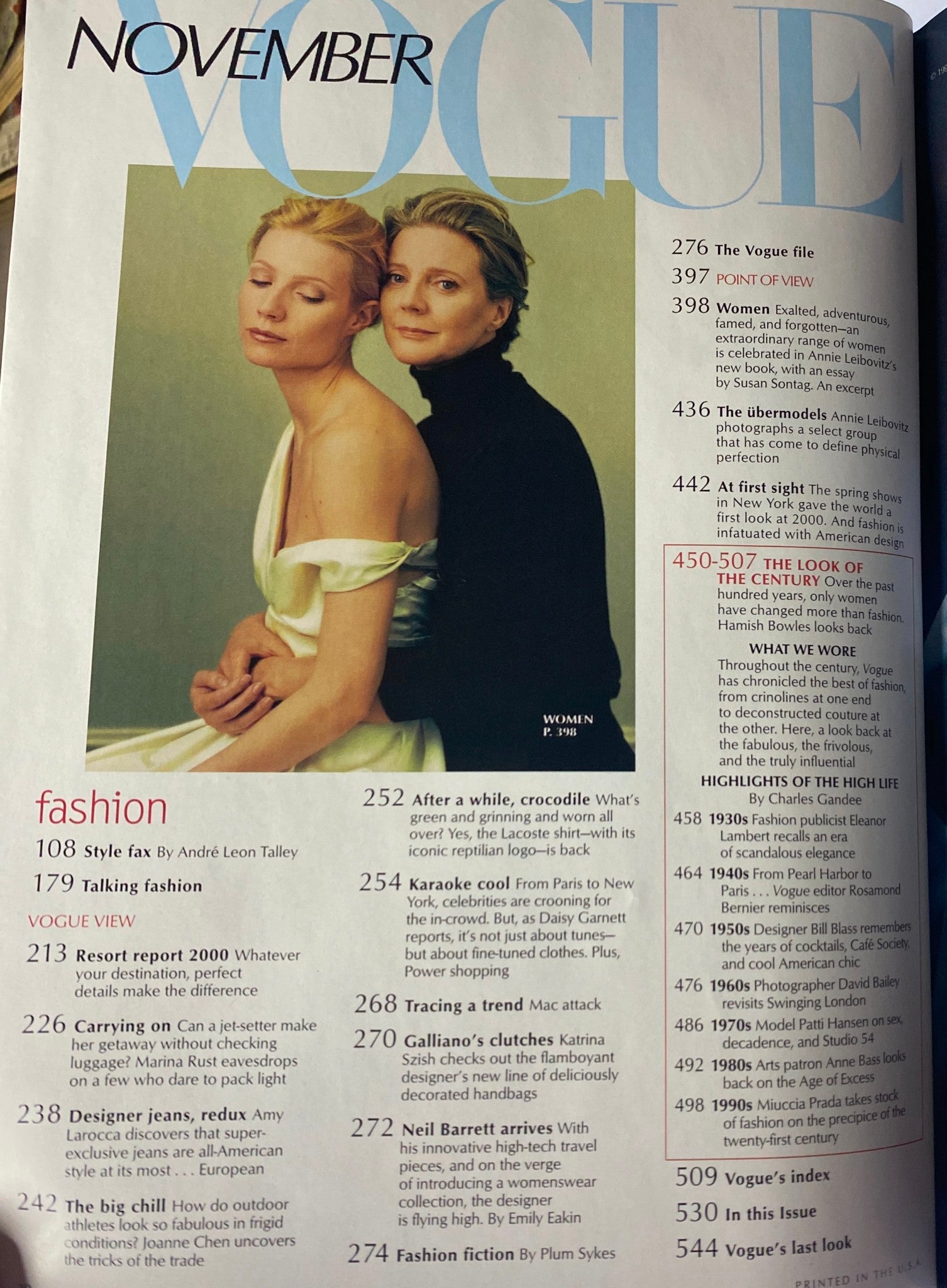 November Vogue Magazine features a stylish editorial spread with models reflecting contemporary fashion themes, highlighted in the Vogue Magazine November 1999 Kate Moss, Gisele Bündchen Cover.