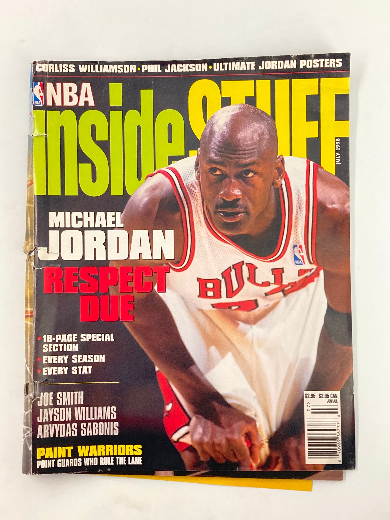 NBA Inside Stuff Magazine July 1998 Michael Jordan w Poster No Label