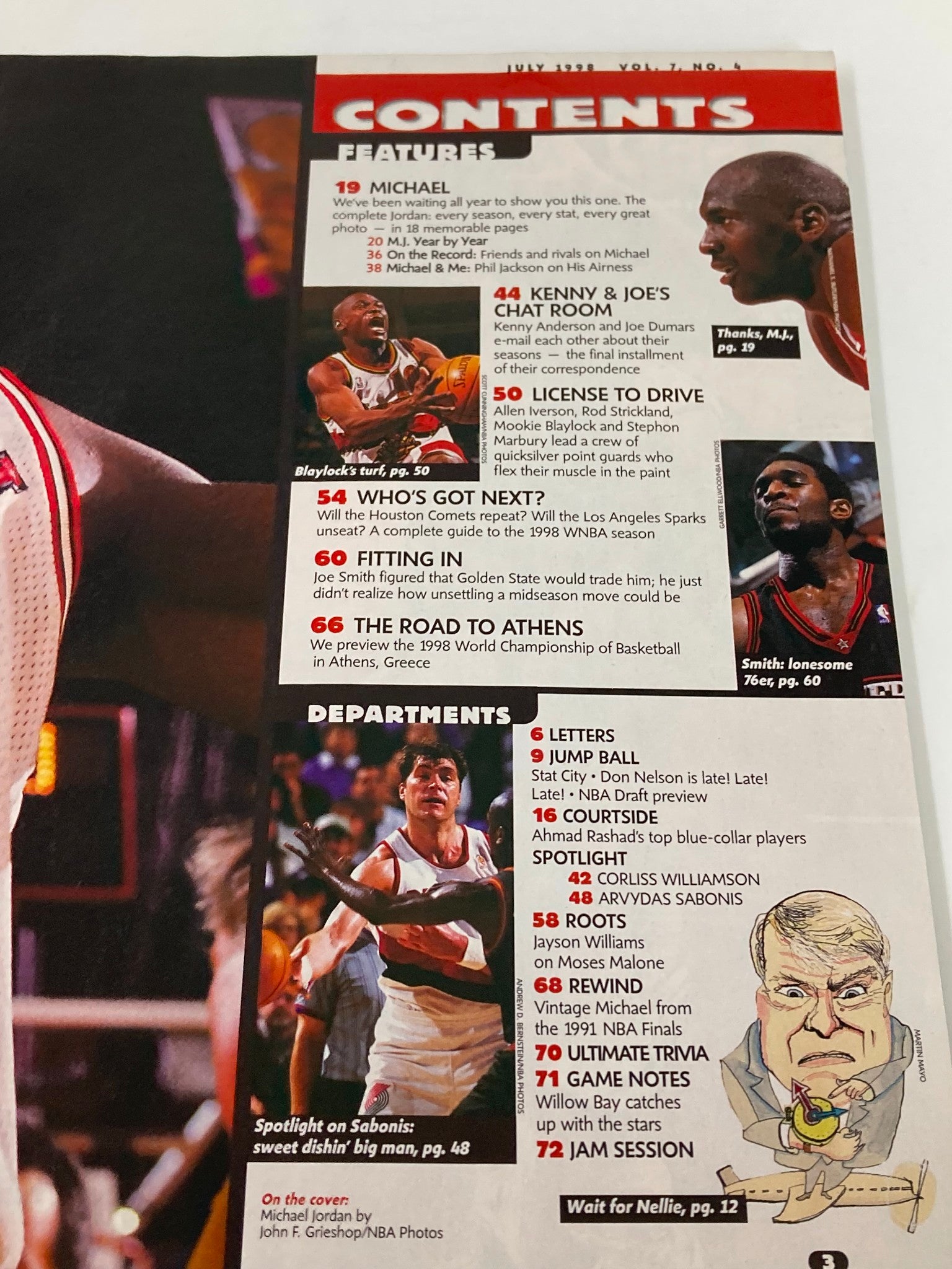 NBA Inside Stuff Magazine July 1998 Michael Jordan w Poster No Label