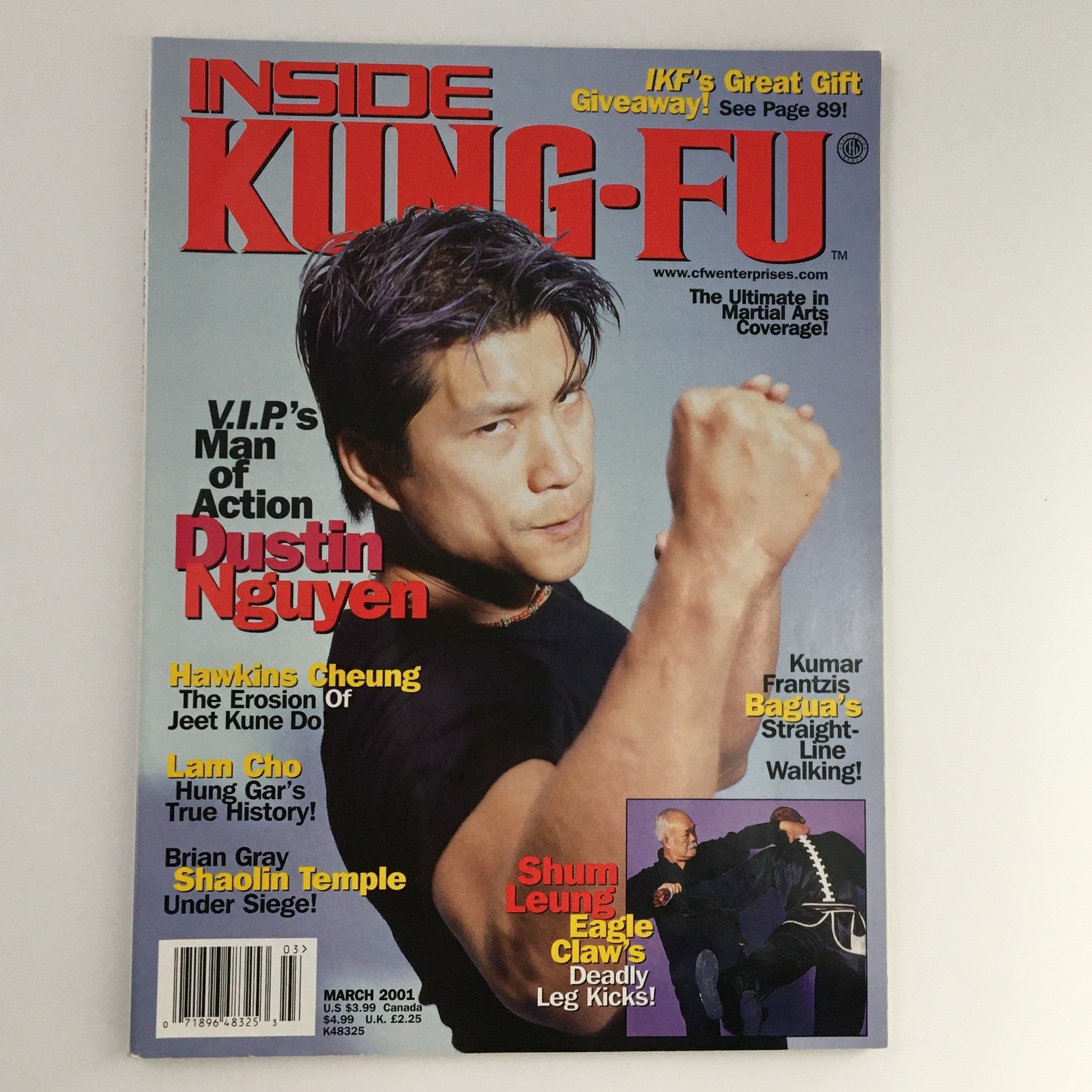 Inside Kung Fu Magazine March 2001 Dustin Nguyen & Master Shun Leung No Label