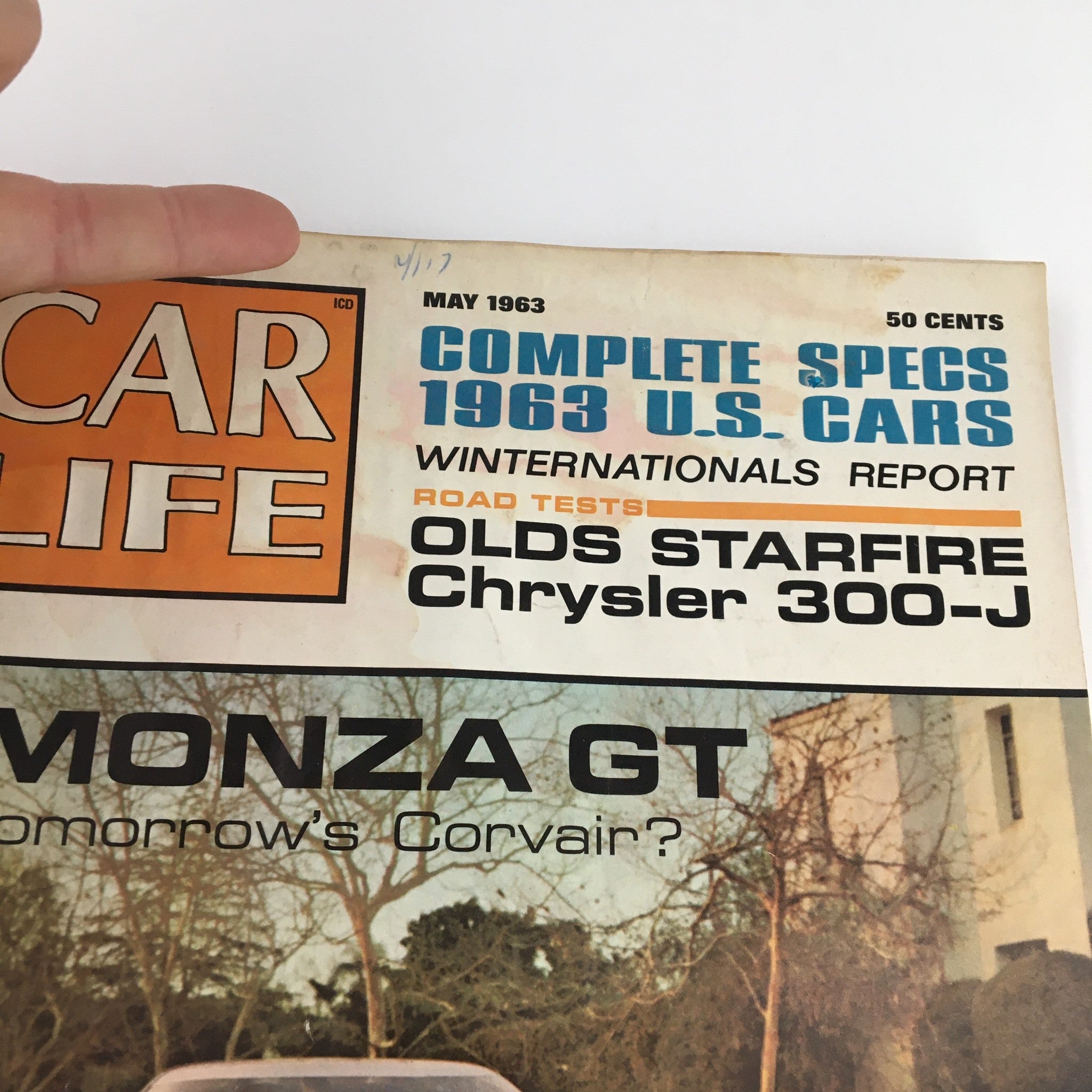 Car Life Magazine May 1963 Monza GT & Olds Starfire Chrysler 300-J No Label