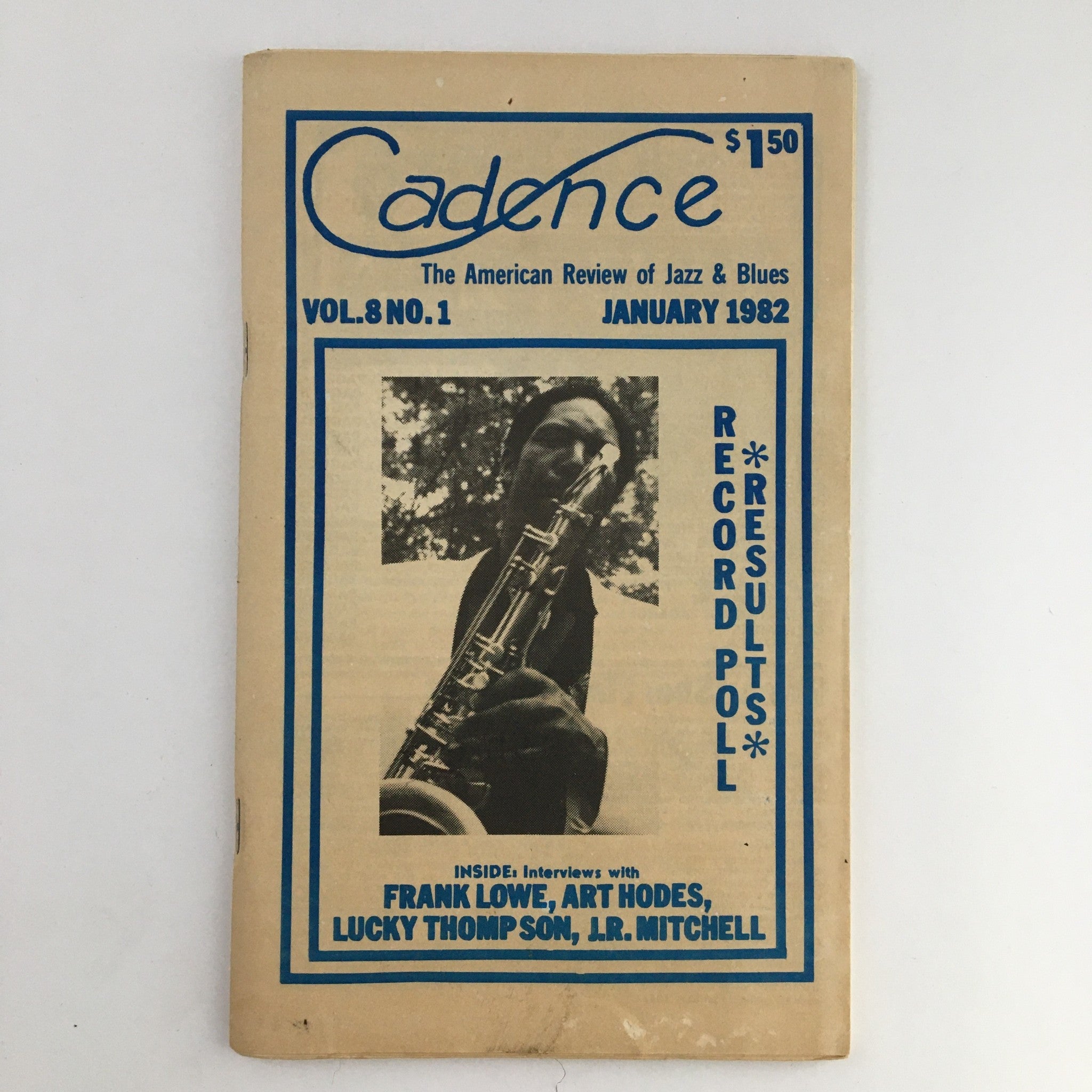 Cadence Magazine January 1982 Franke Lowe, Art Hodes & Lucky Thompson No Label