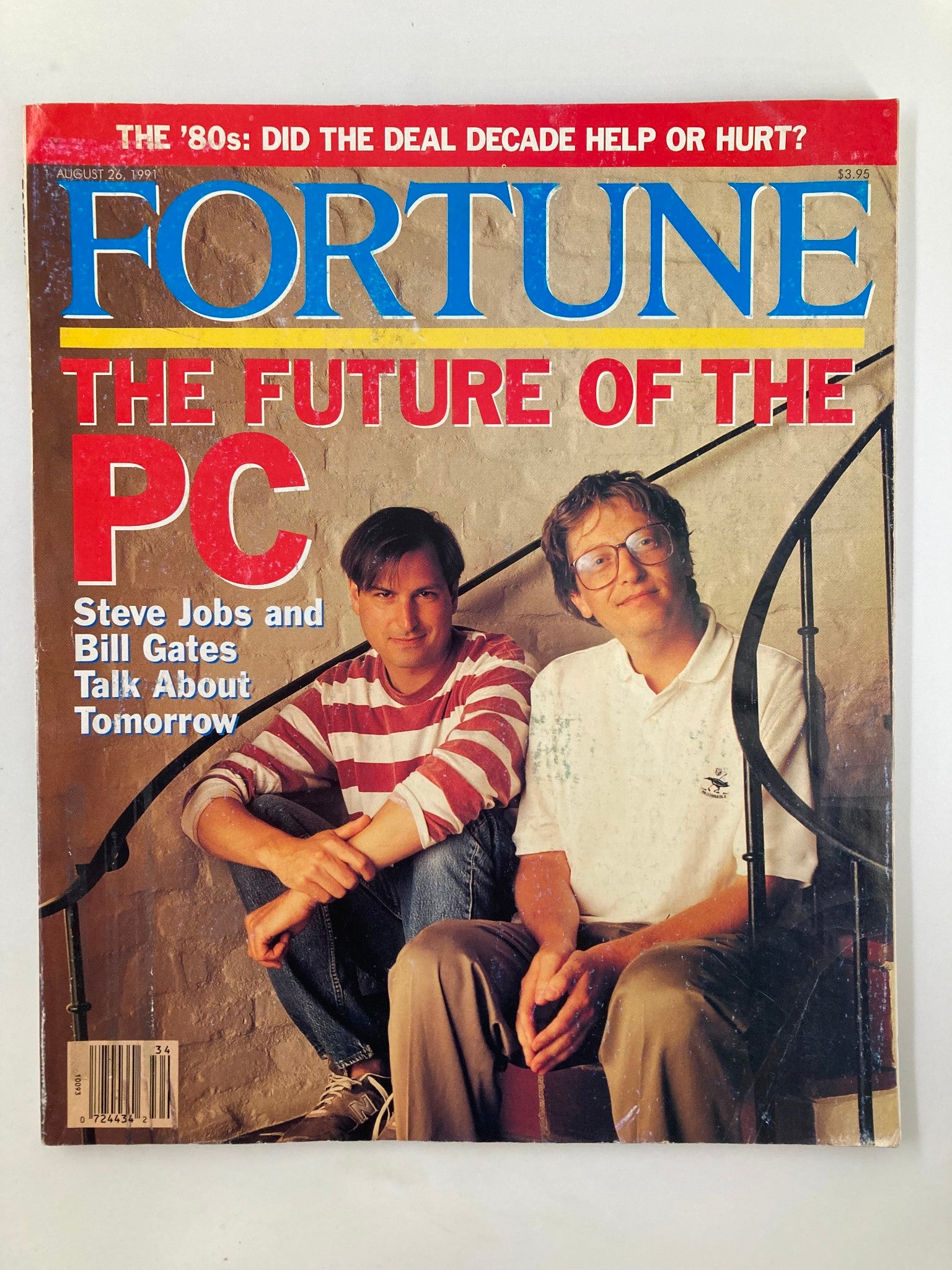 Cover of Fortune Magazine, August 26, 1991, featuring Steve Jobs and Bill Gates on the future of the personal computer, with a minimalist, no-label design.