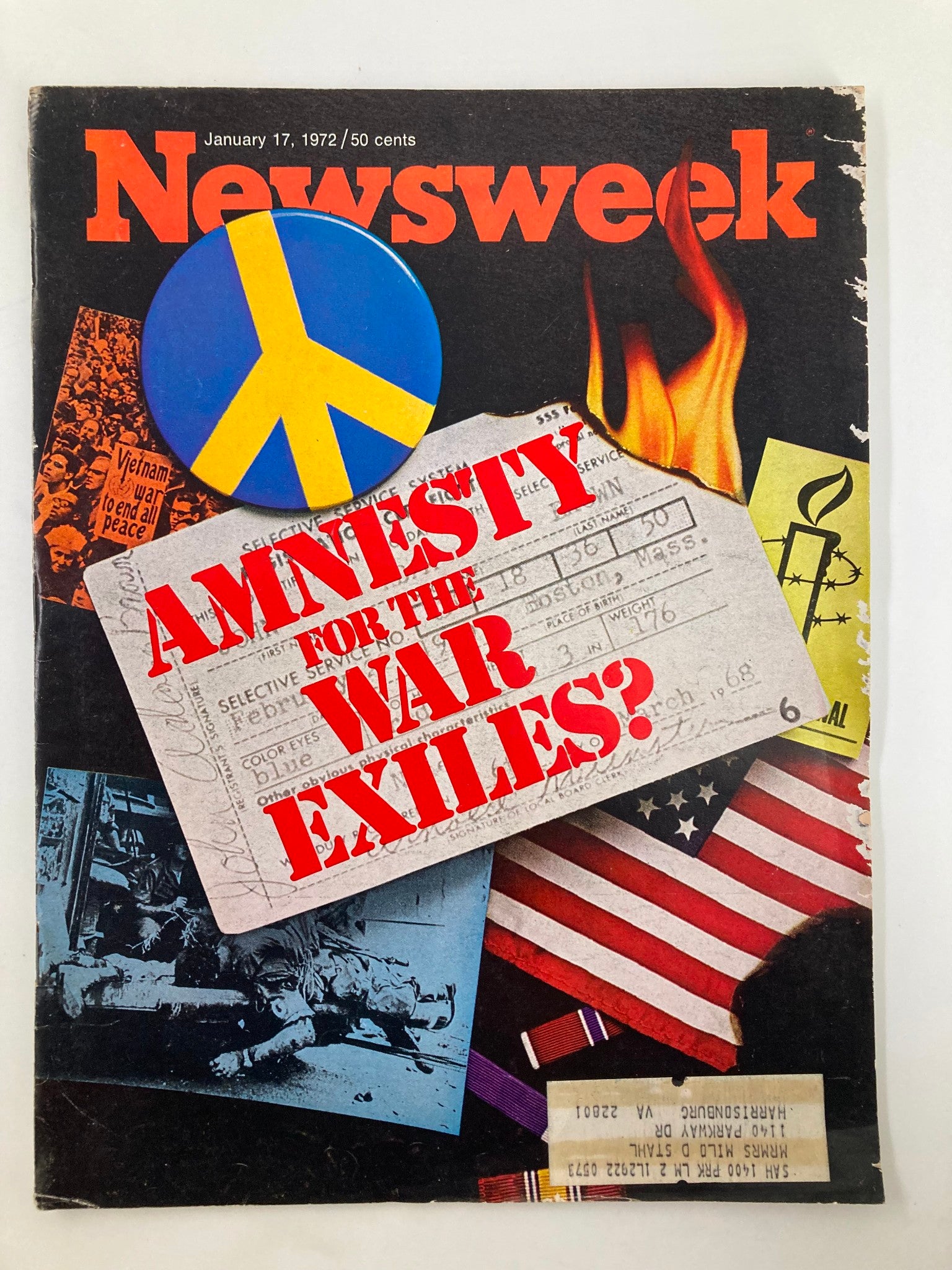 VTG Newsweek Magazine January 17 1972 Amnesty for the War Exiles?