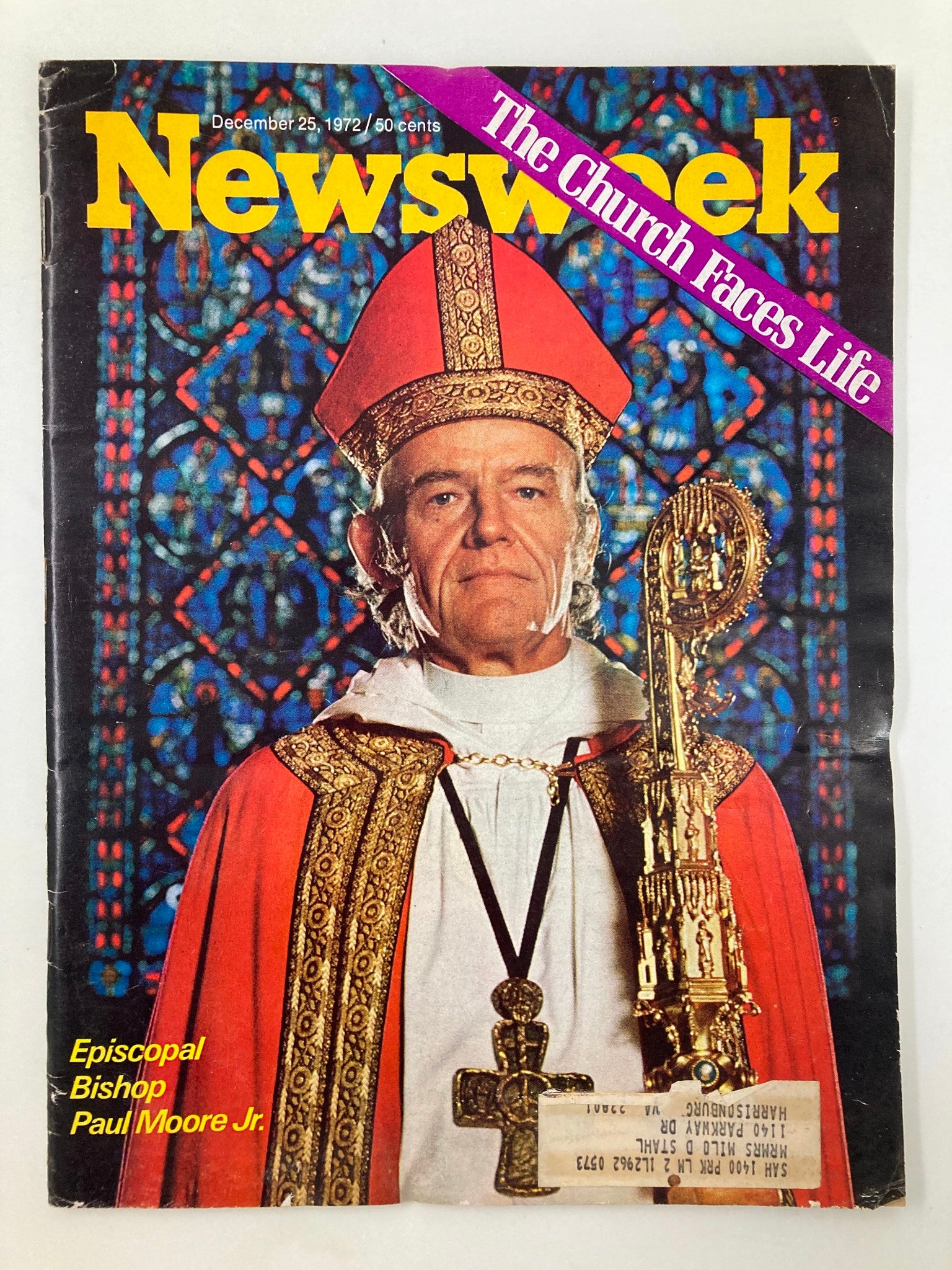 VTG Newsweek Magazine Decmeber 25 1972 Episcopal Bishop Paul Moore Jr.