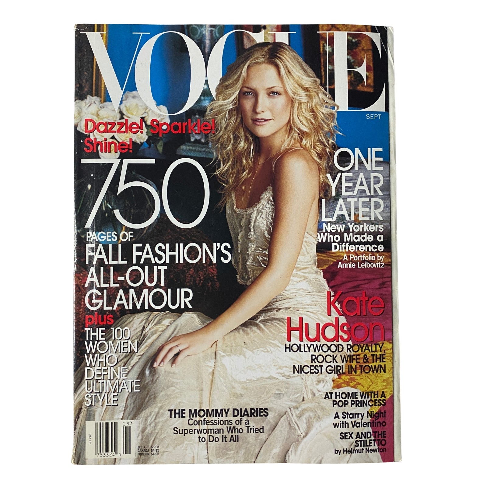 Vogue Magazine September 2002 featuring Kate Hudson on the cover, showcasing fall fashion and glamour.