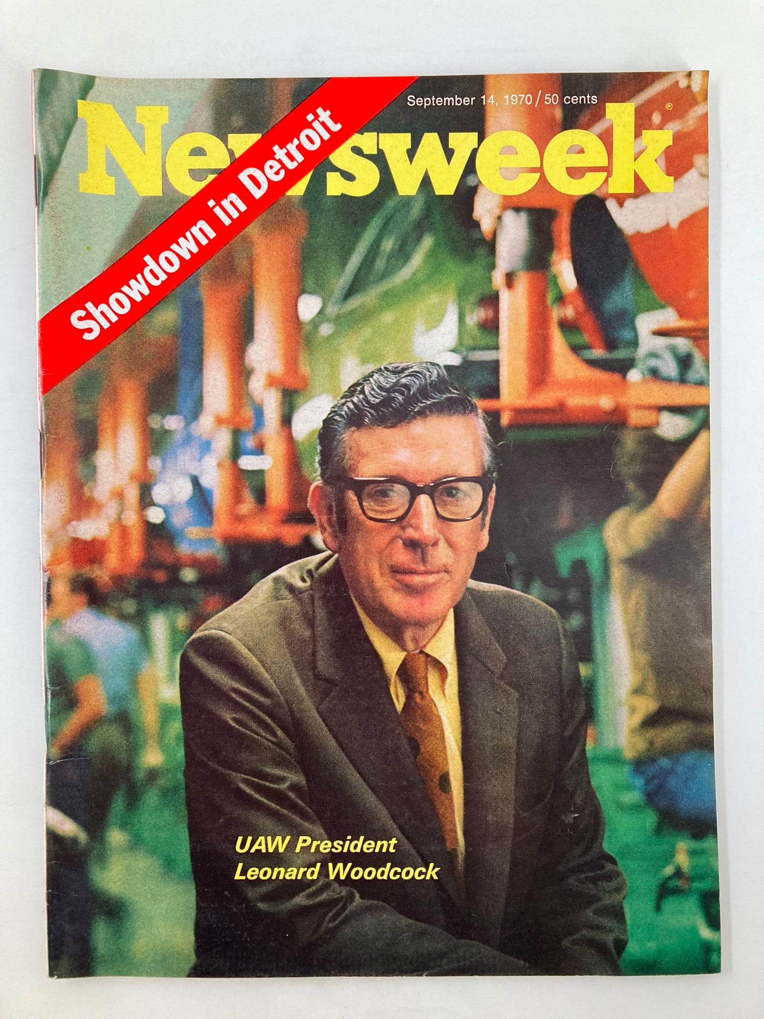 VTG Newsweek Magazine September 14 1970 UAW Pres. Leonard Woodcock No Label