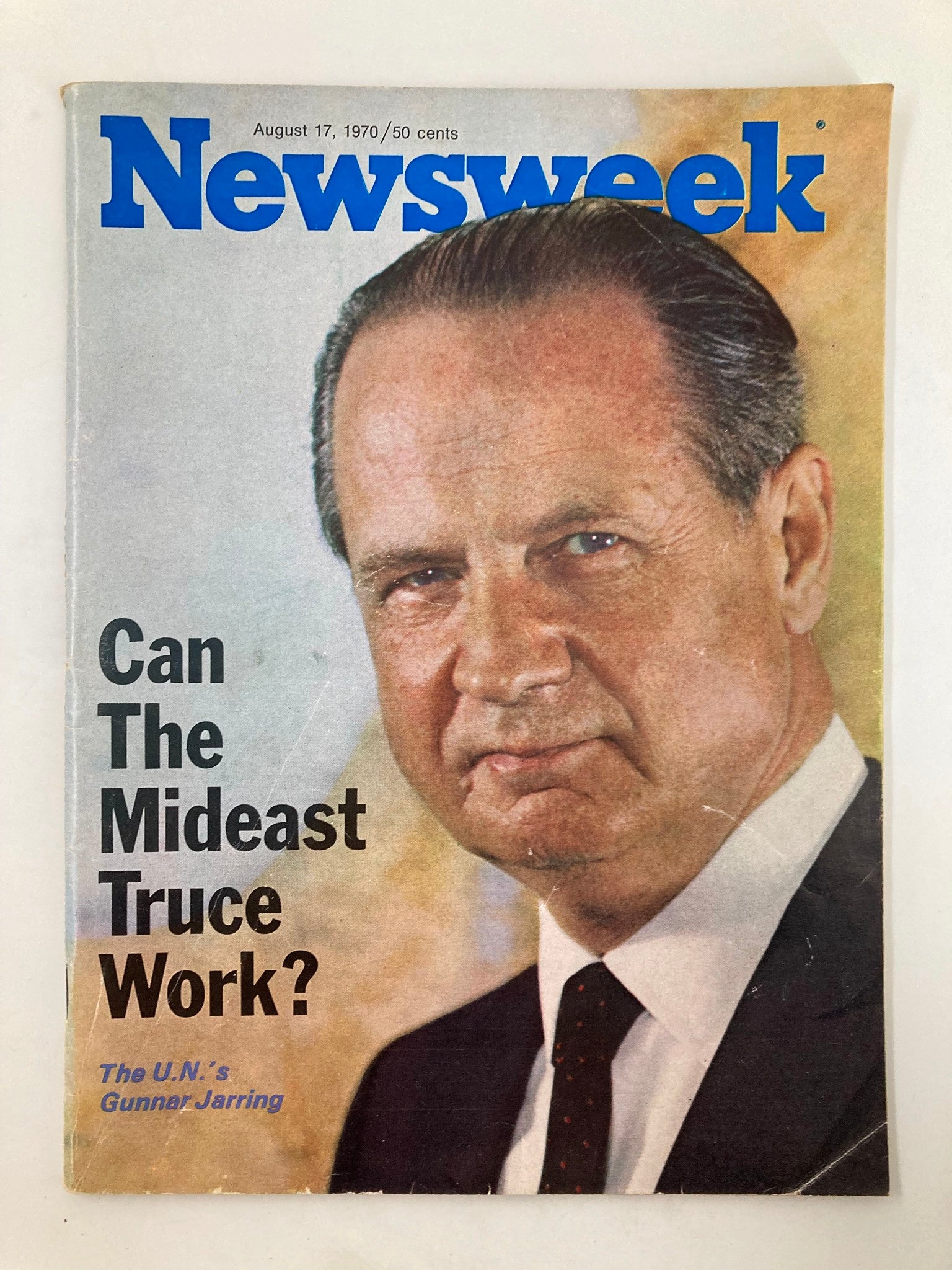 VTG Newsweek Magazine August 17 1970 The U.N.'s Gunnar Jarring No Label