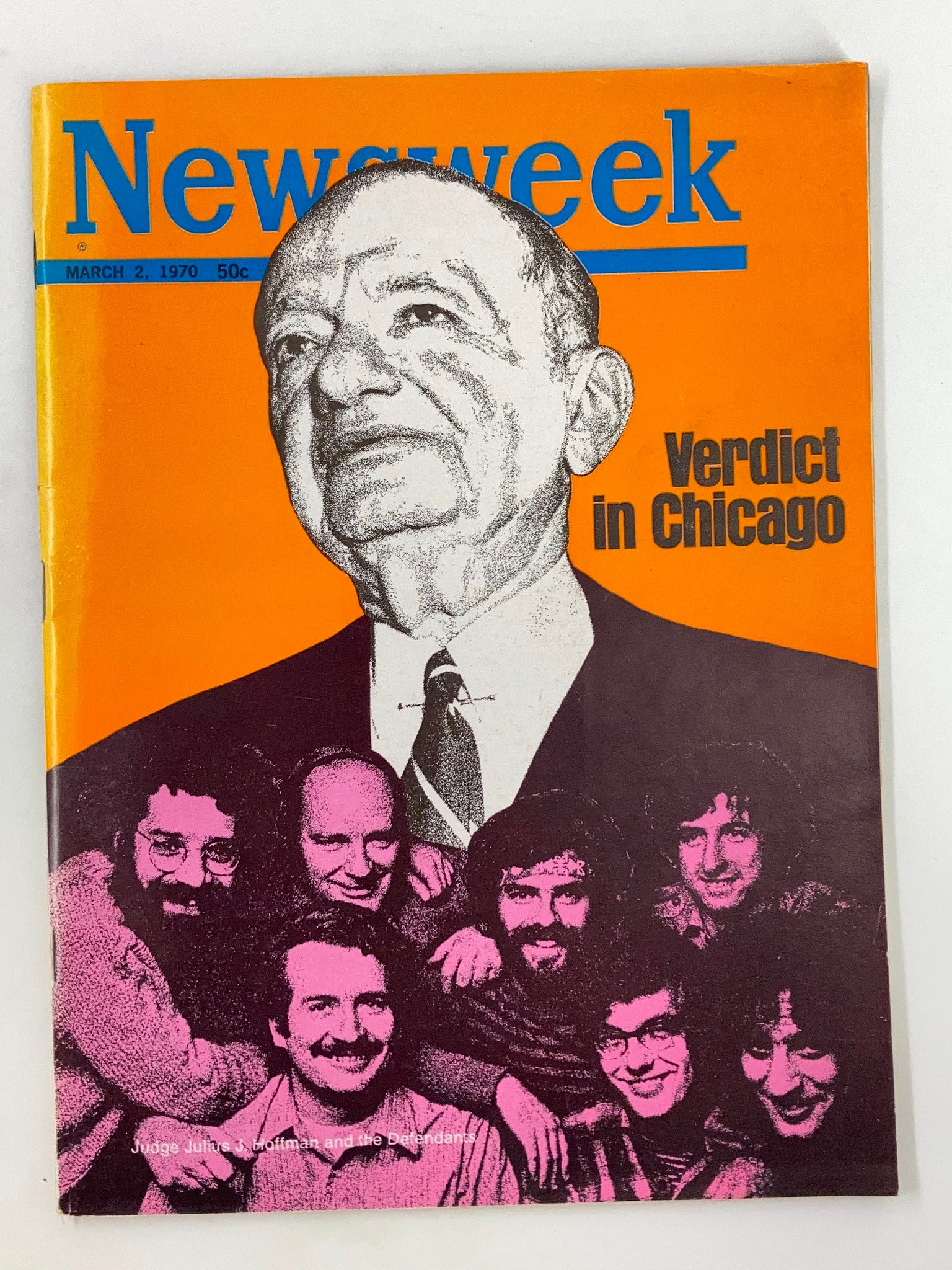 VTG Newsweek Magazine March 2 1970 Judge Julius Hoffman & The Defenders No Label