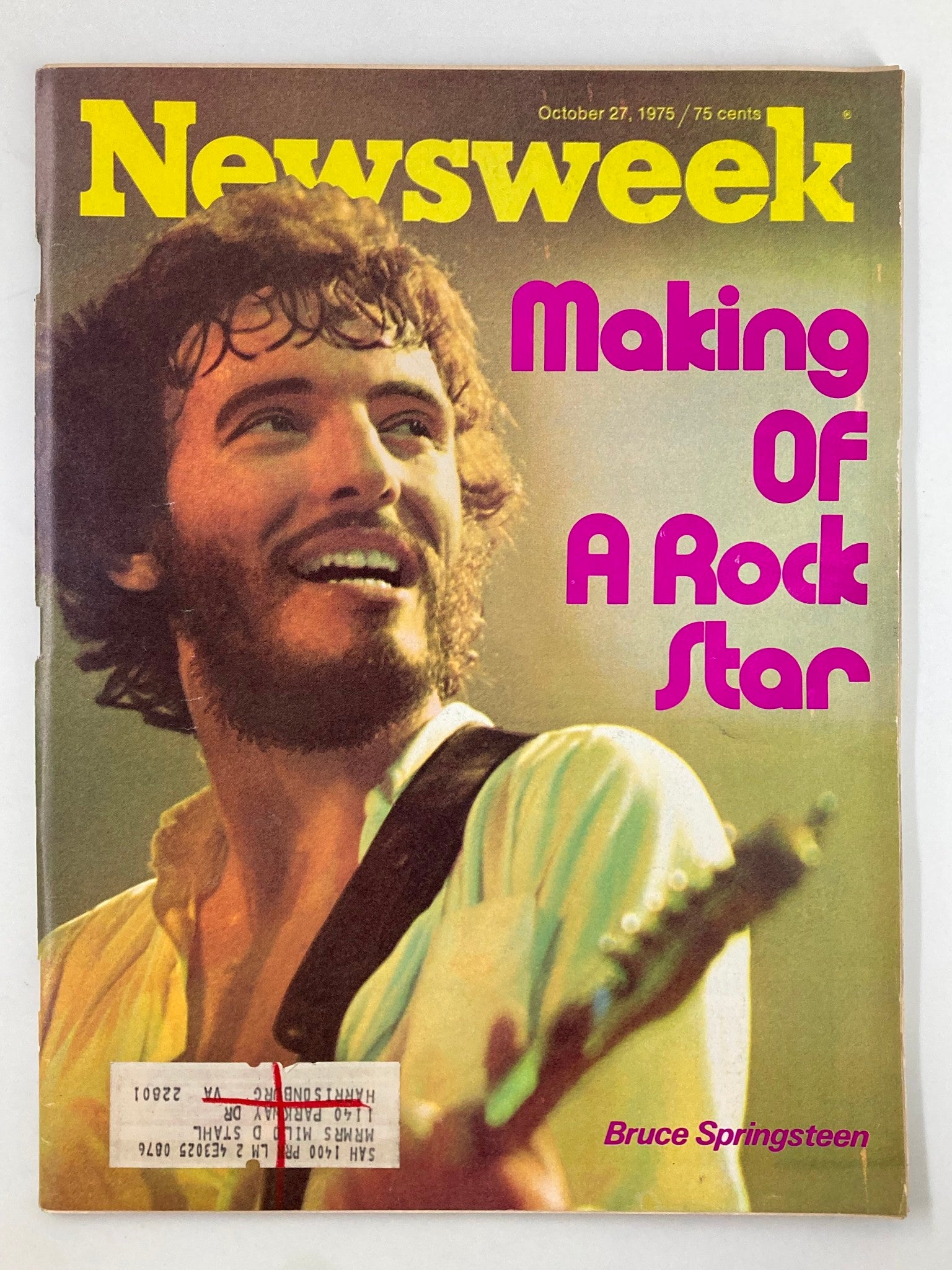 VTG Newsweek Magazine October 27 1975 Bruce Springsteen Making of a Rock Star