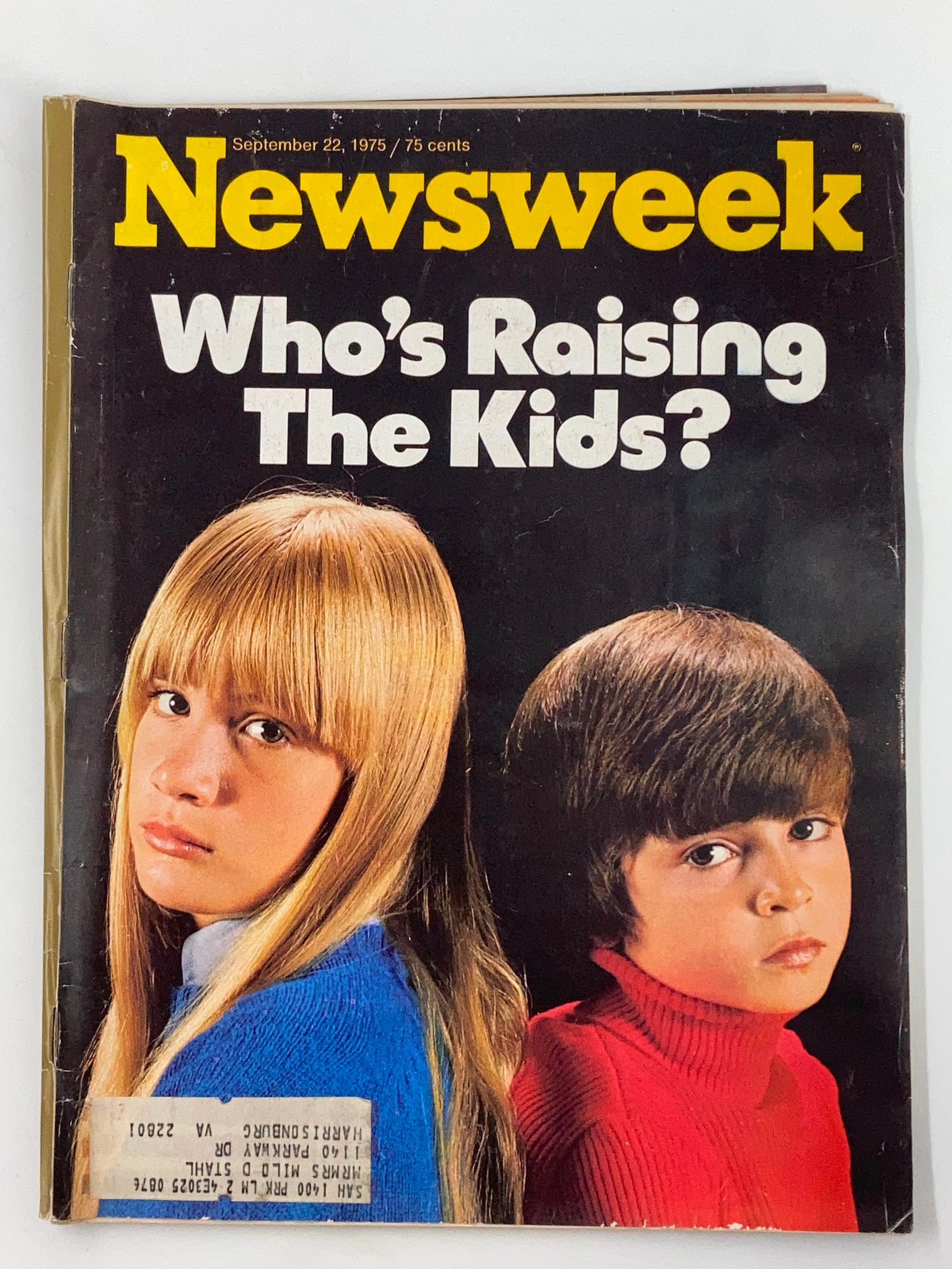 VTG Newsweek Magazine September 22 1975 Who's Raising The Kids?