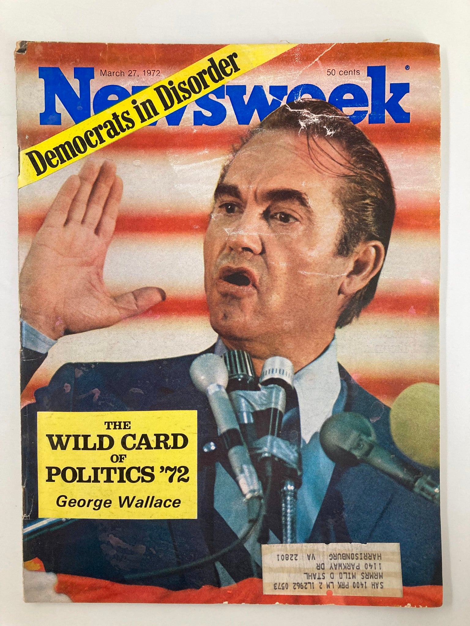 VTG Newsweek Magazine March 27 1972 George Wallace The Wild Card of Politics