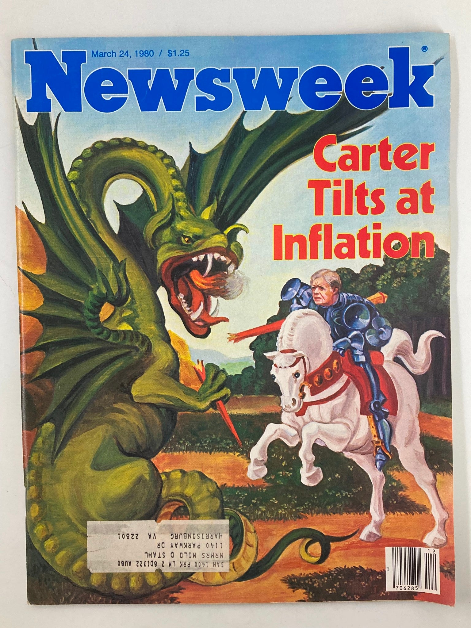 VTG Newsweek Magazine March 24 1980 Jimmy Carter Tilts at Inflation