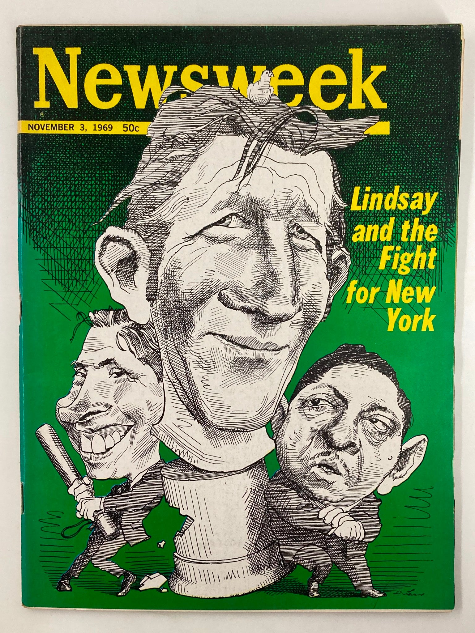 VTG Newsweek Magazine November 3 1969 Lindsay & the Fight for New York No Label