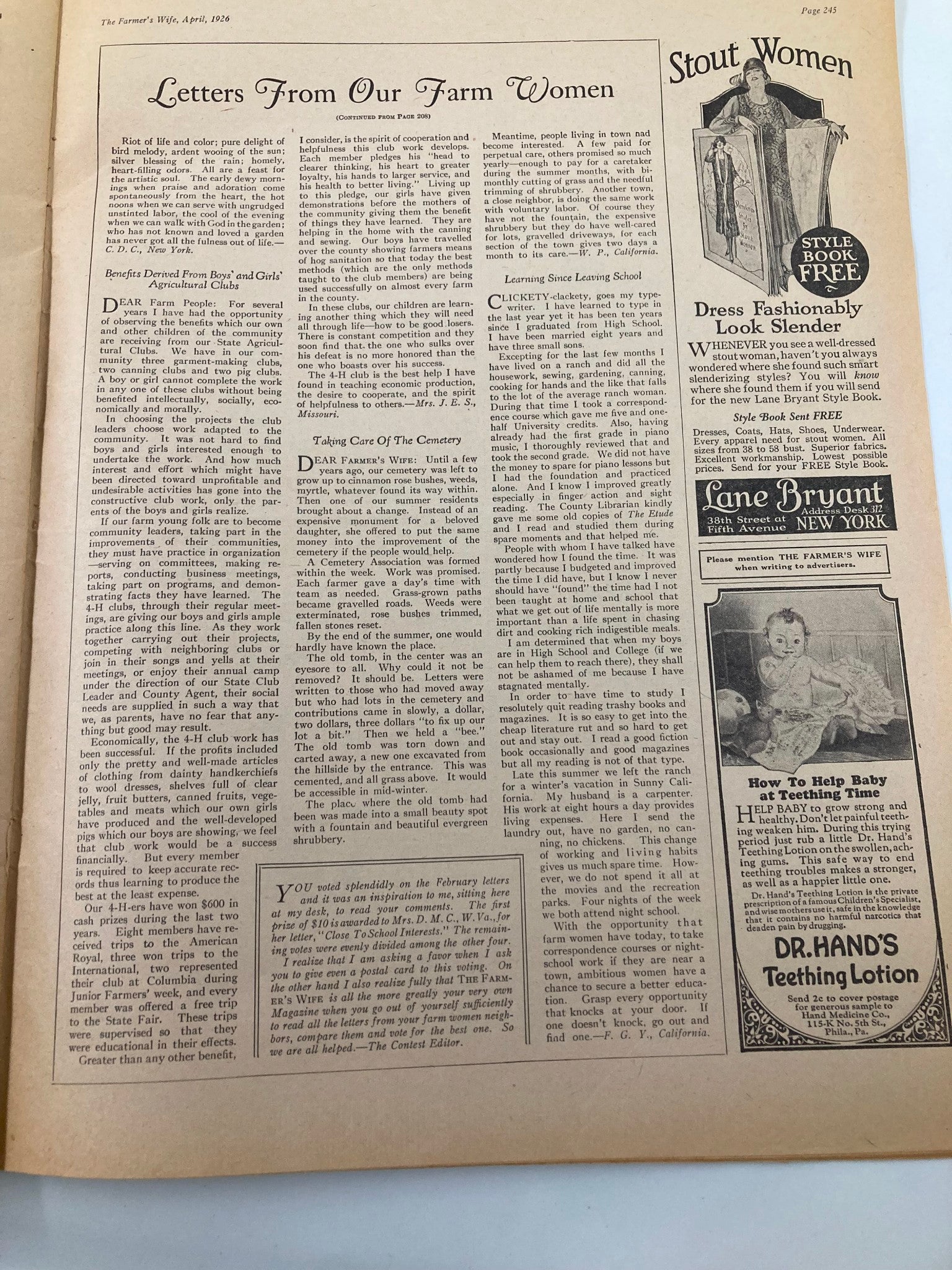 VTG The Farmer's Wife Magazine April 1926 The Will of Richard Ware No Label