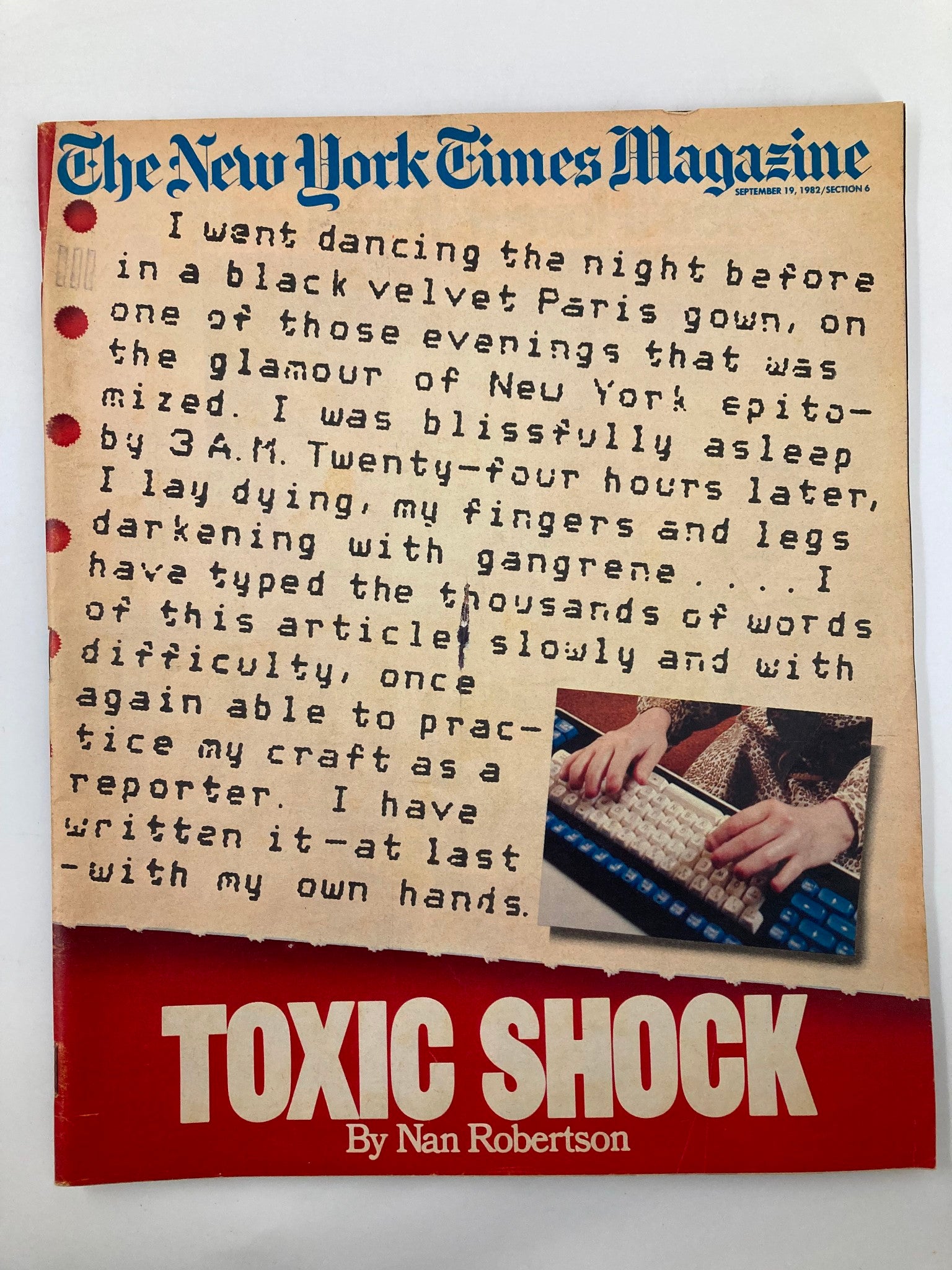 VTG The New York Times Magazine September 19 1982 Toxic Shock No Label