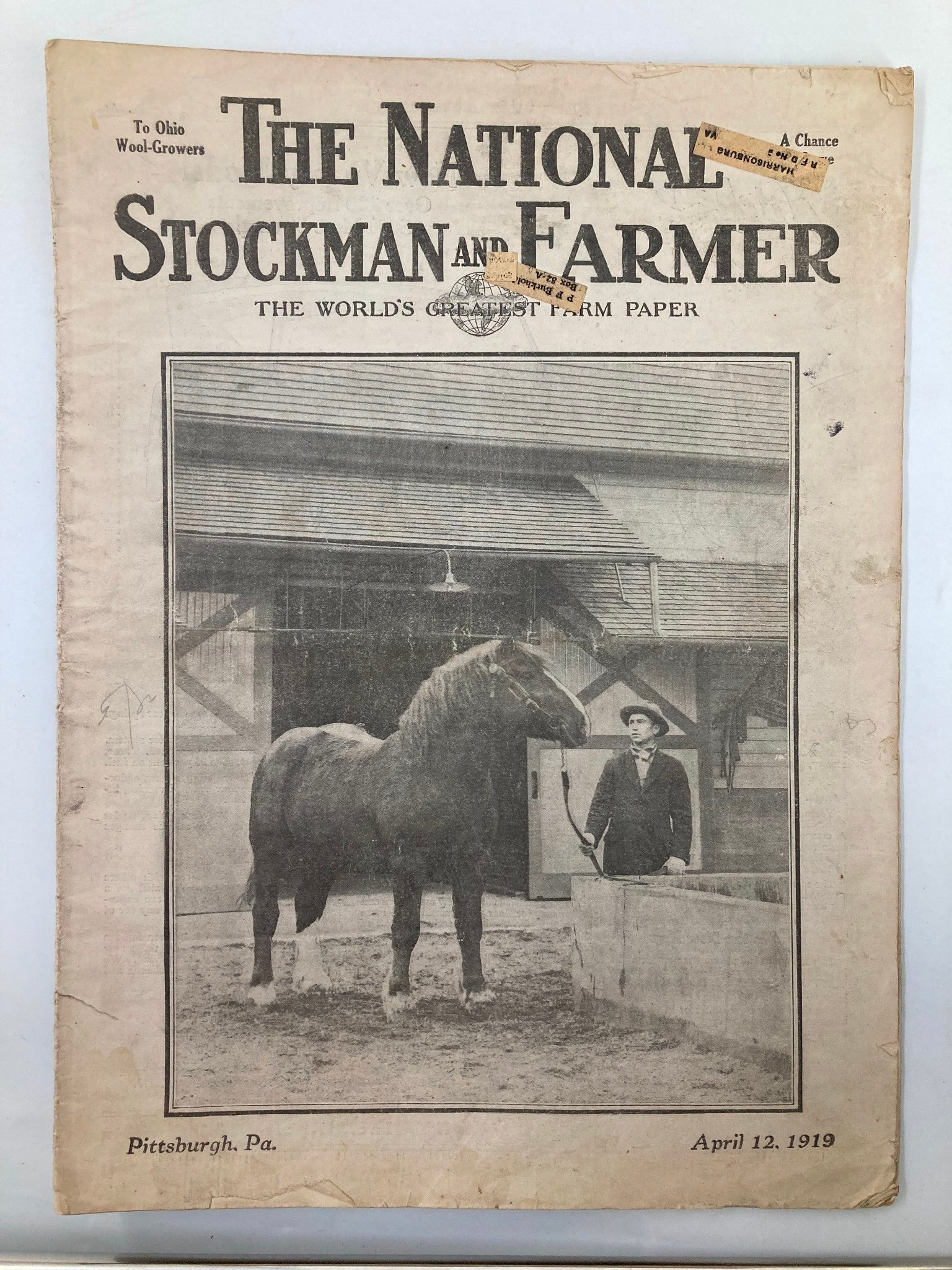 VTG The National Stockman and Farmer April 12 1919 Goodyear Cord Tire