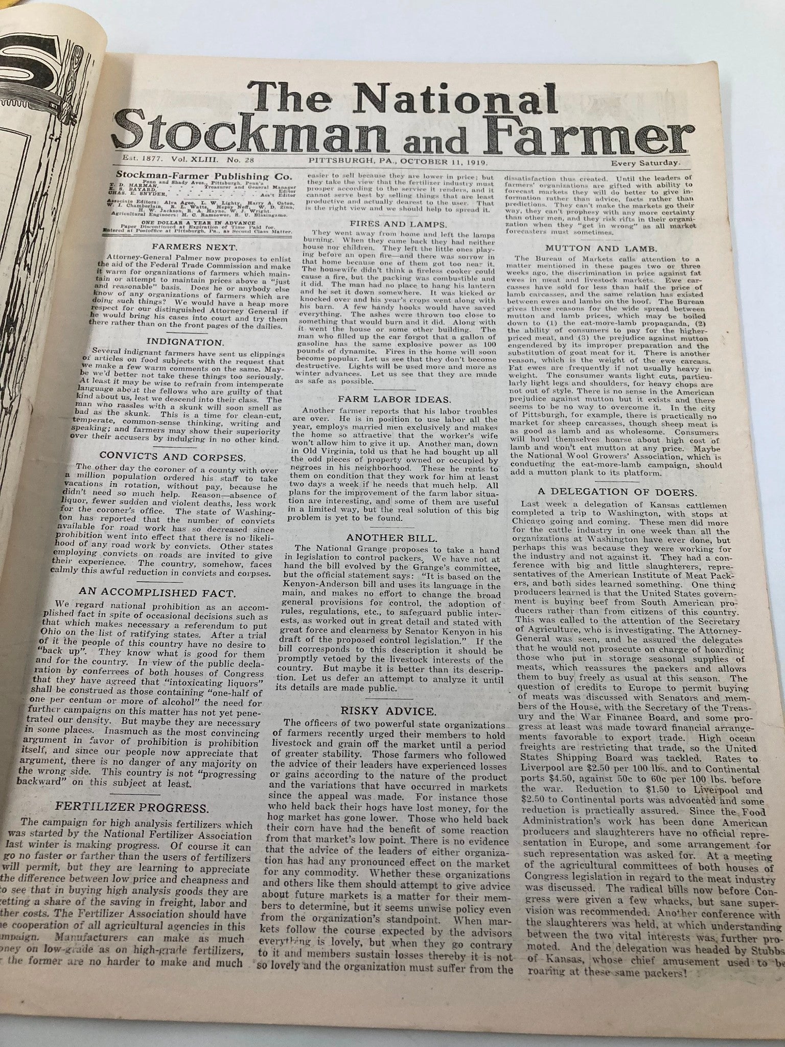 VTG The National Stockman and Farmer October 11 1919 A Delegation of Doers