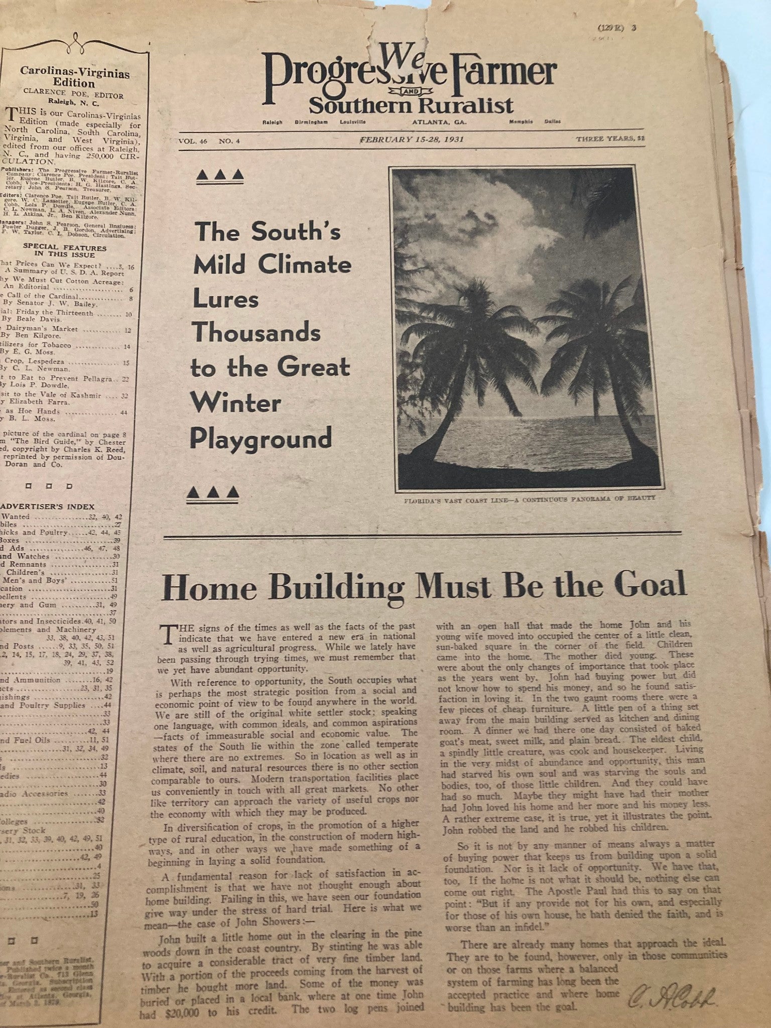 VTG The Progressive Farmer & Southern Ruralist February 15 1931 Home Building