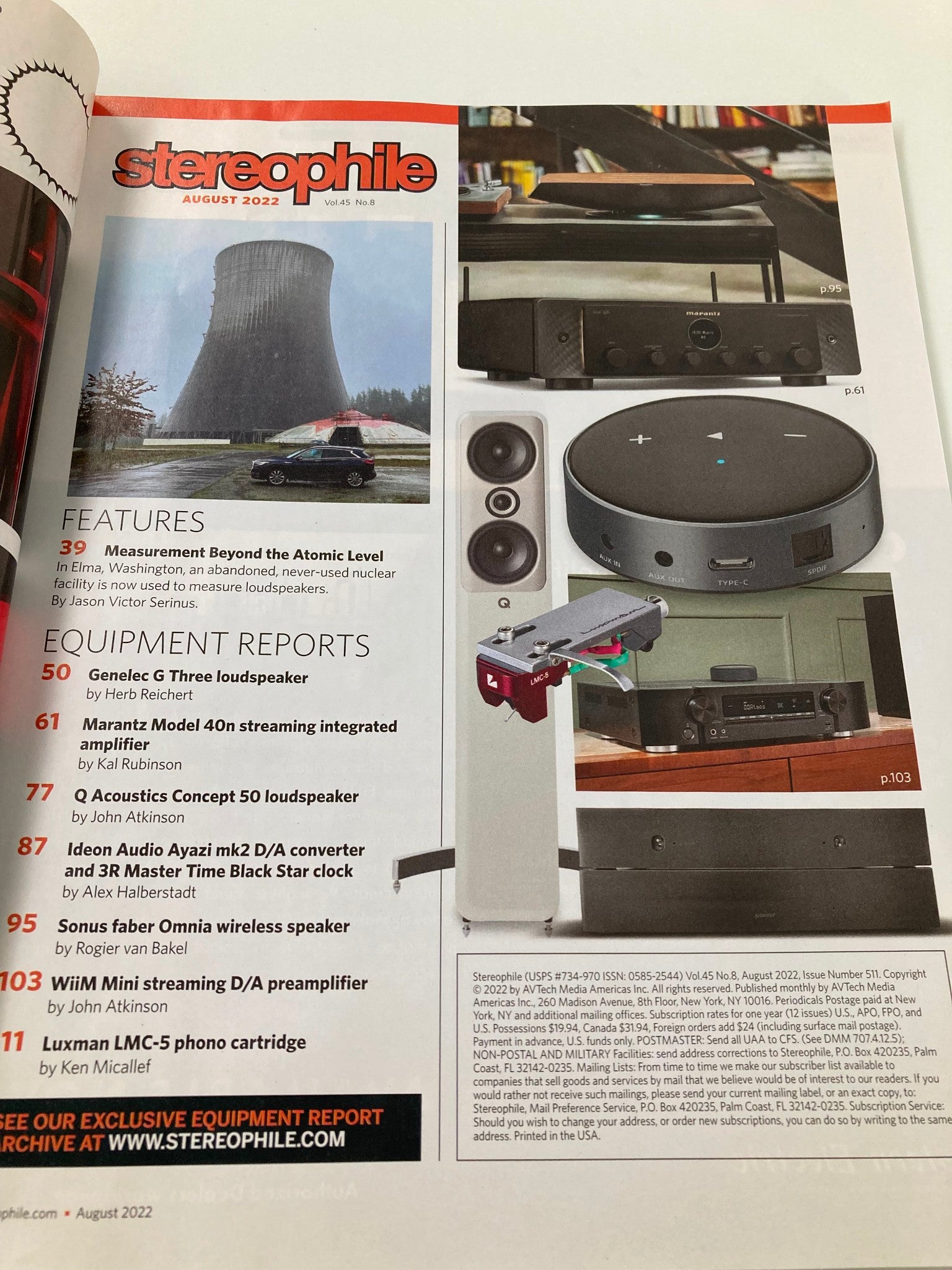 Stereophile Magazine August 2022 Memerizing Purity Genelec's G Three