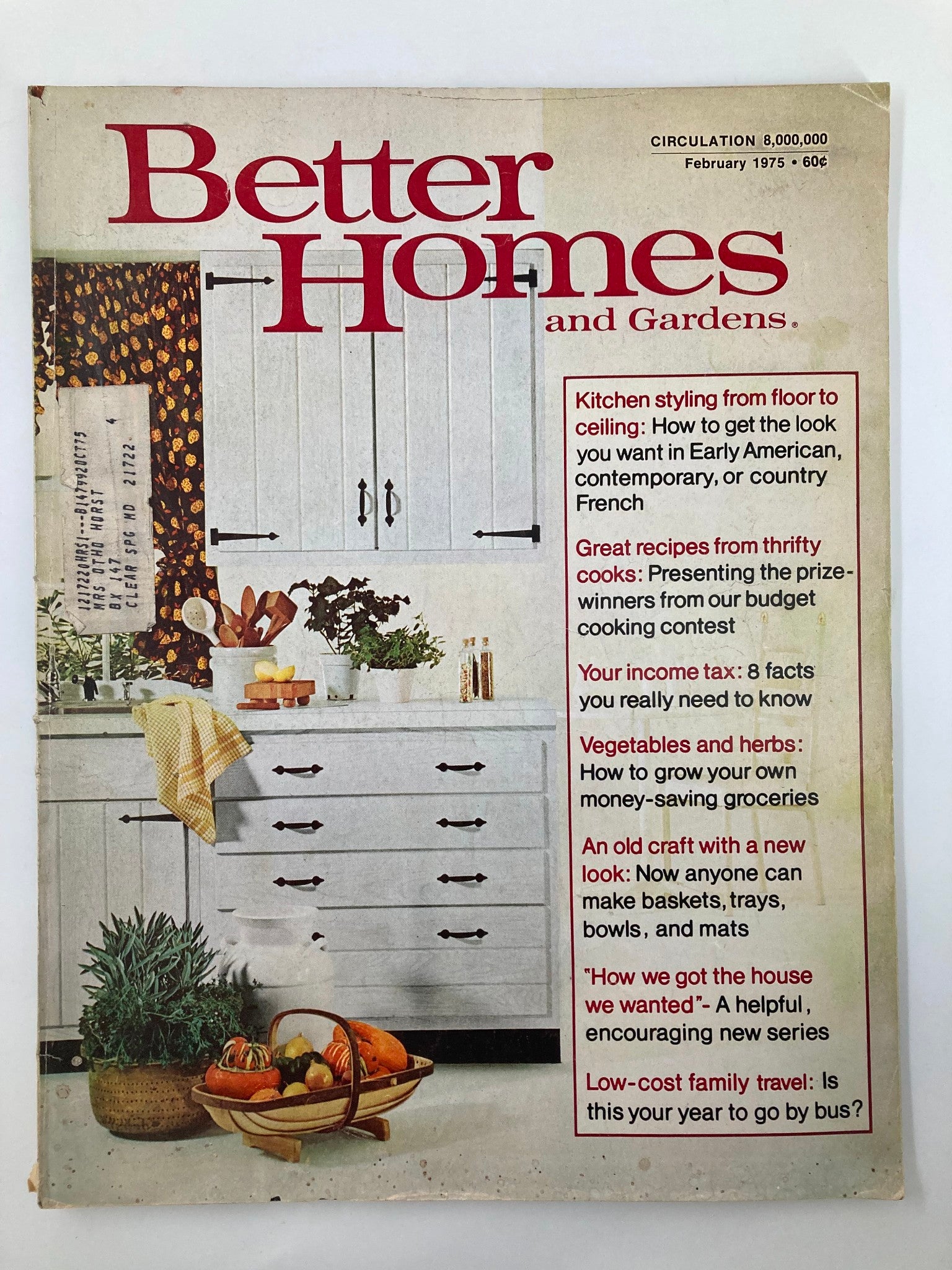 VTG Better Homes and Gardens Magazine February 1975 Low-Cost Family Travel