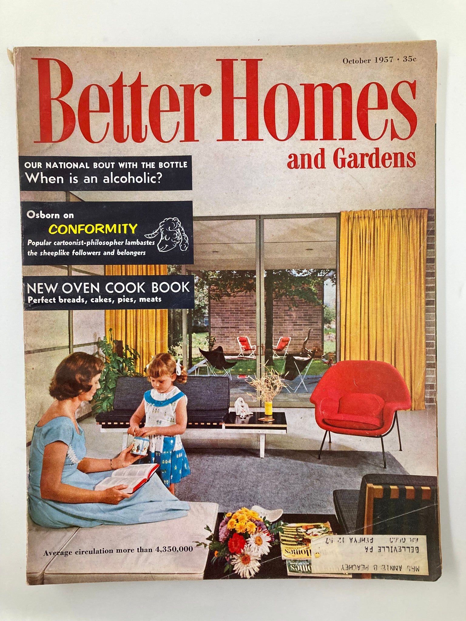 VTG Better Homes and Gardens Magazine October 1957 Five-Star House for October