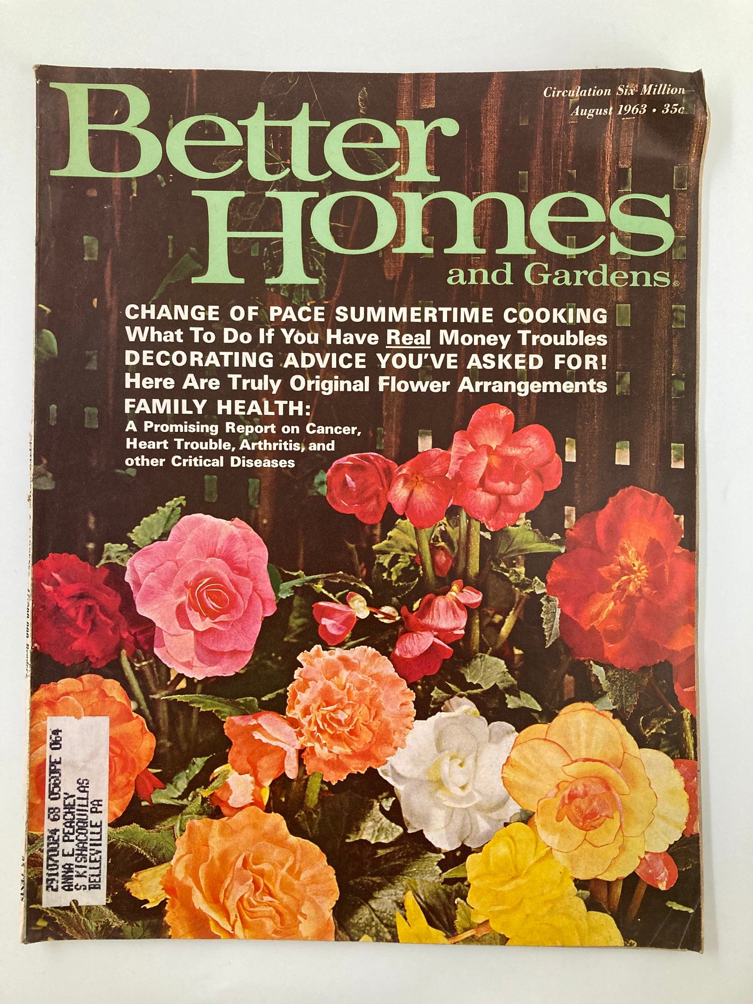 VTG Better Homes and Gardens Magazine August 1963 Change Pace Summertime Cooking