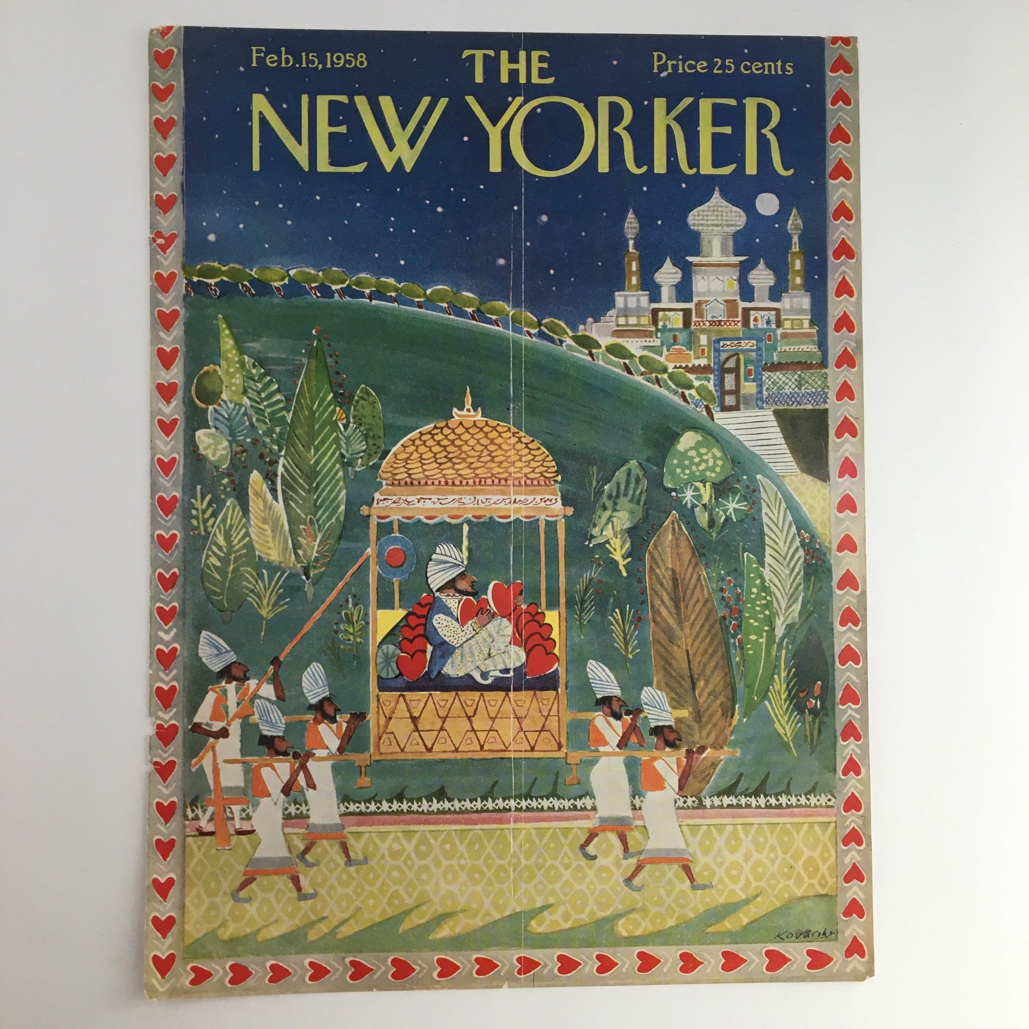 COVER ONLY The New Yorker February 15 1958 Full Cover Theme by Anatol Kovarsky