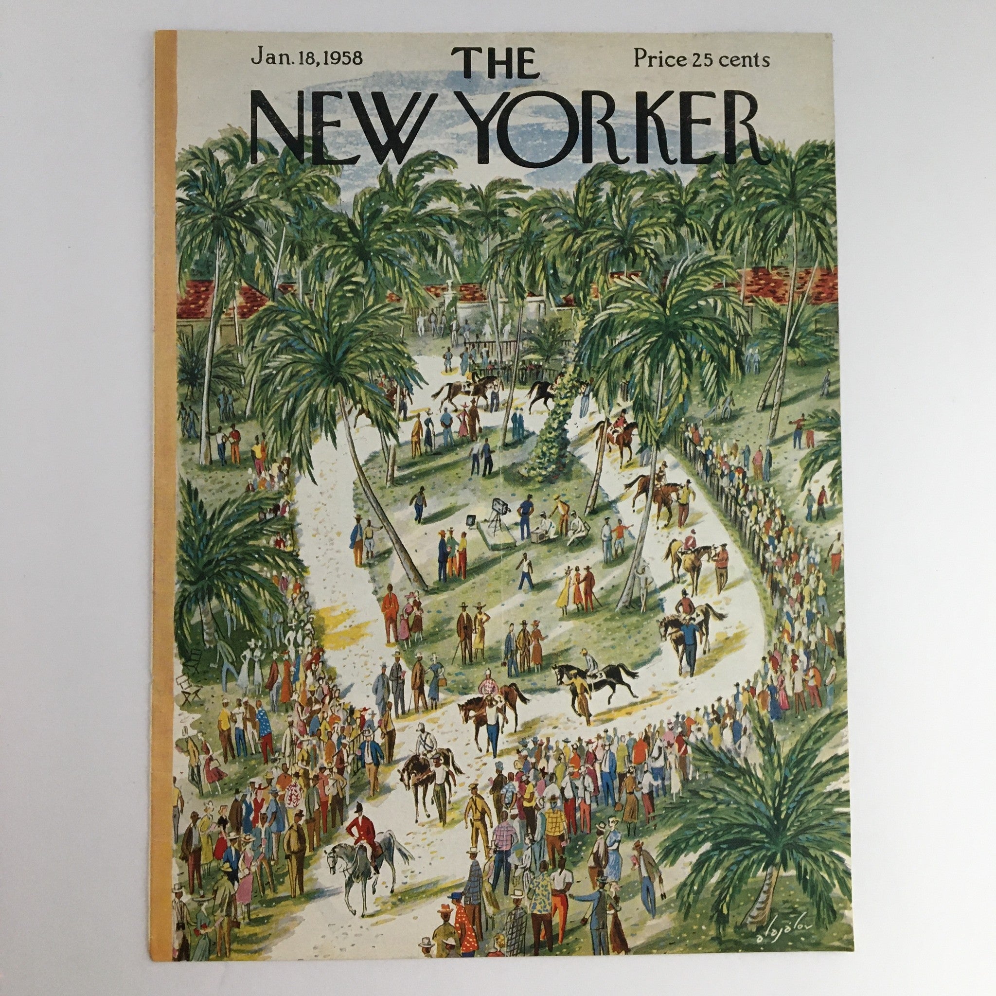 COVER ONLY The New Yorker January 18 1958 Full Cover Theme Constantin Alajalov