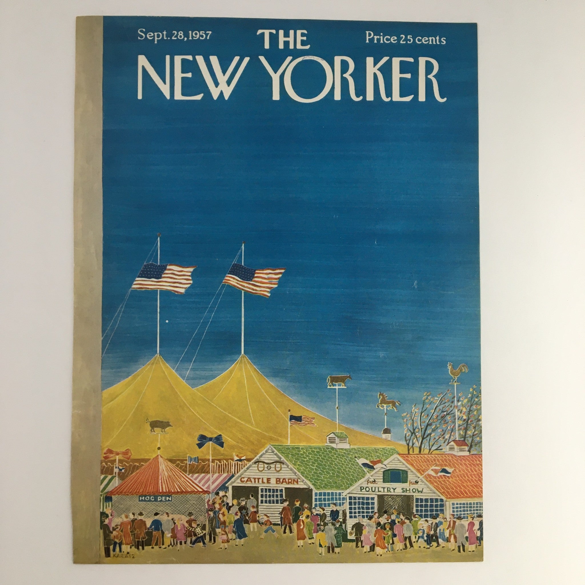 COVER ONLY The New Yorker September 28 1957 Full Cover Theme by Ilonka Karasz