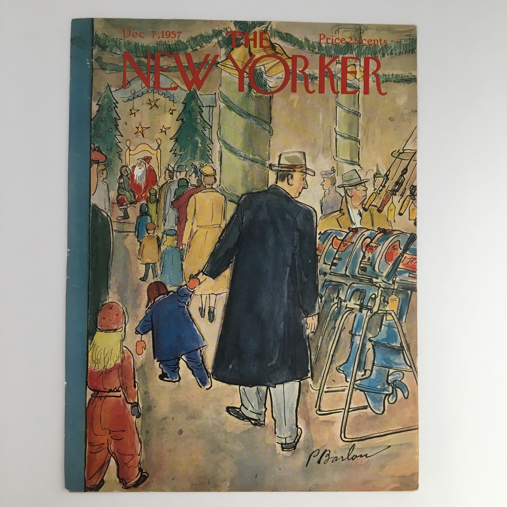 COVER ONLY The New Yorker December 7 1957 Full Cover Theme by Perry Barlow