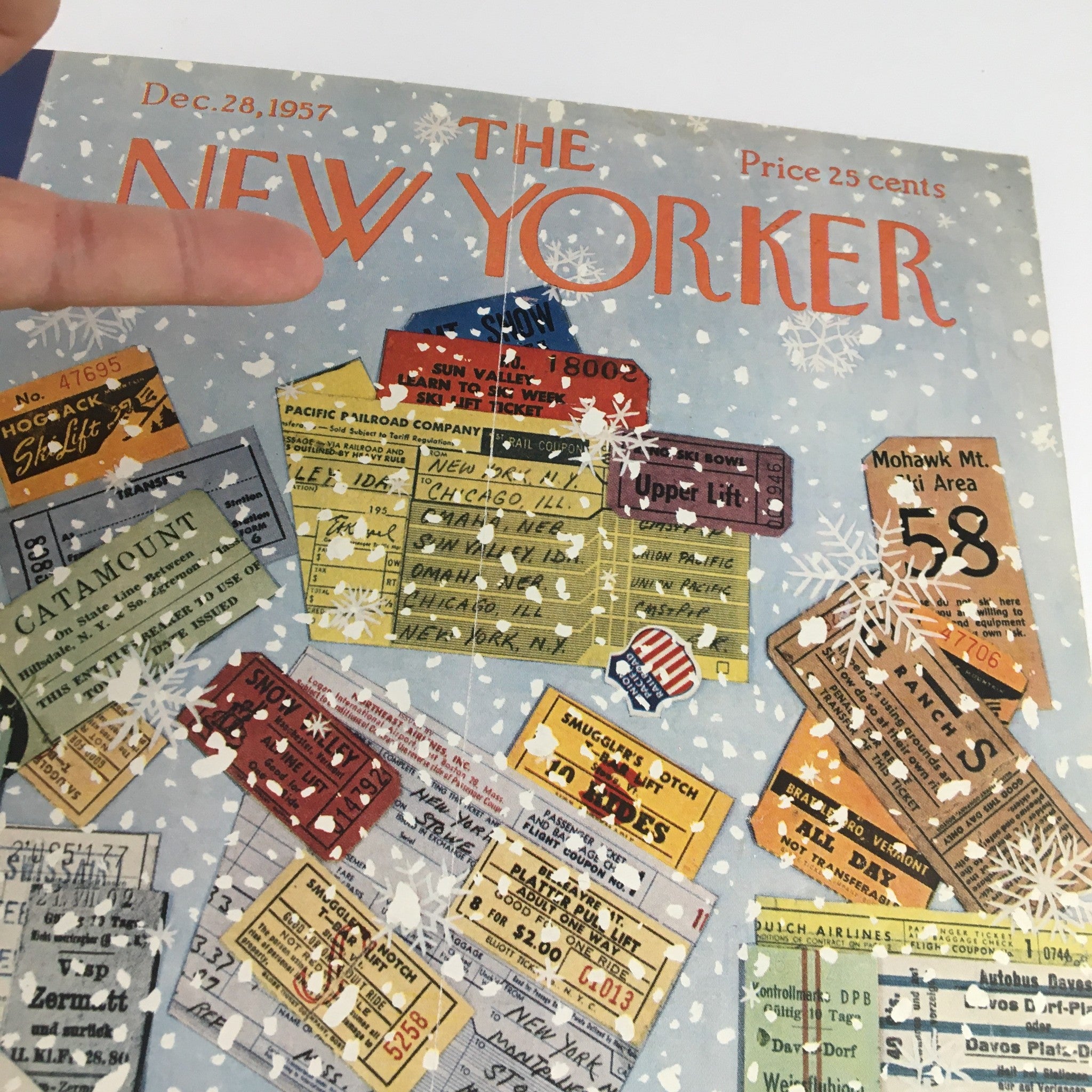 COVER ONLY The New Yorker December 28 1957 Full Cover Theme by Ilonka Karasz