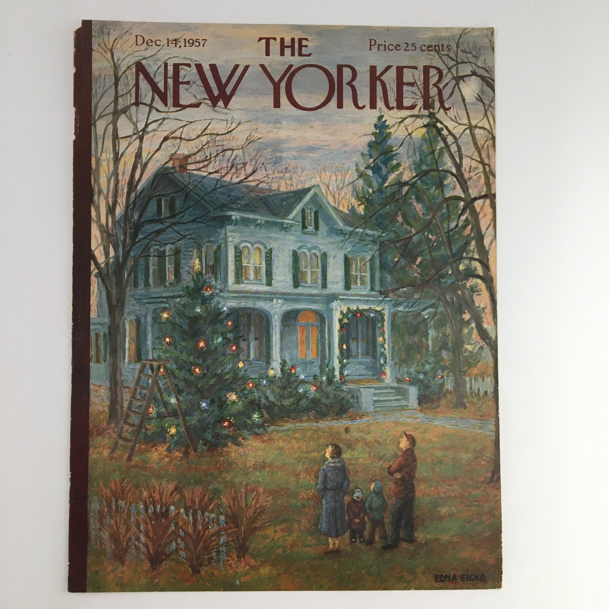 COVER ONLY The New Yorker December 14 1957 Full Cover Theme by Edna Eicke