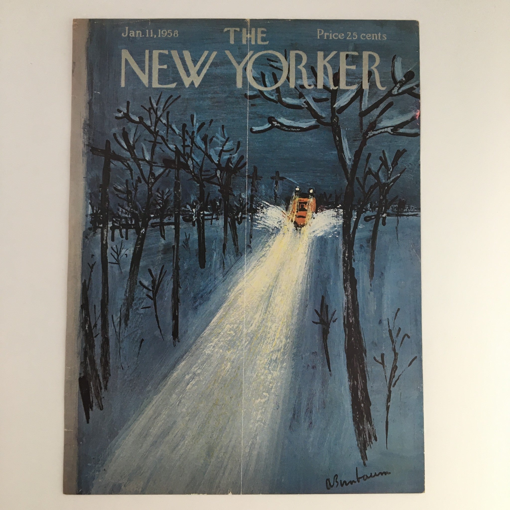 COVER ONLY The New Yorker January 11 1958 Full Cover Theme by Abe Birnbaum