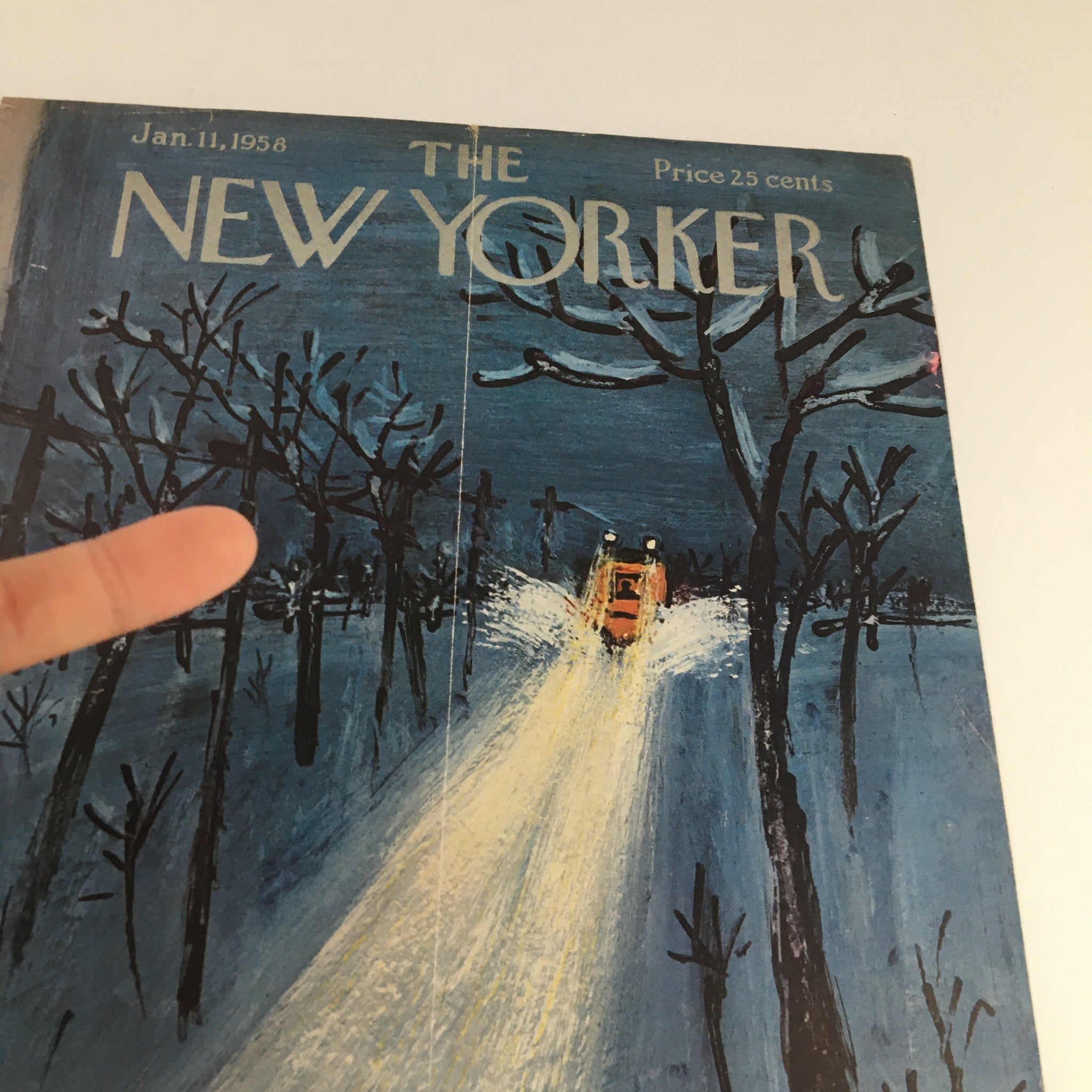 COVER ONLY The New Yorker January 11 1958 Full Cover Theme by Abe Birnbaum