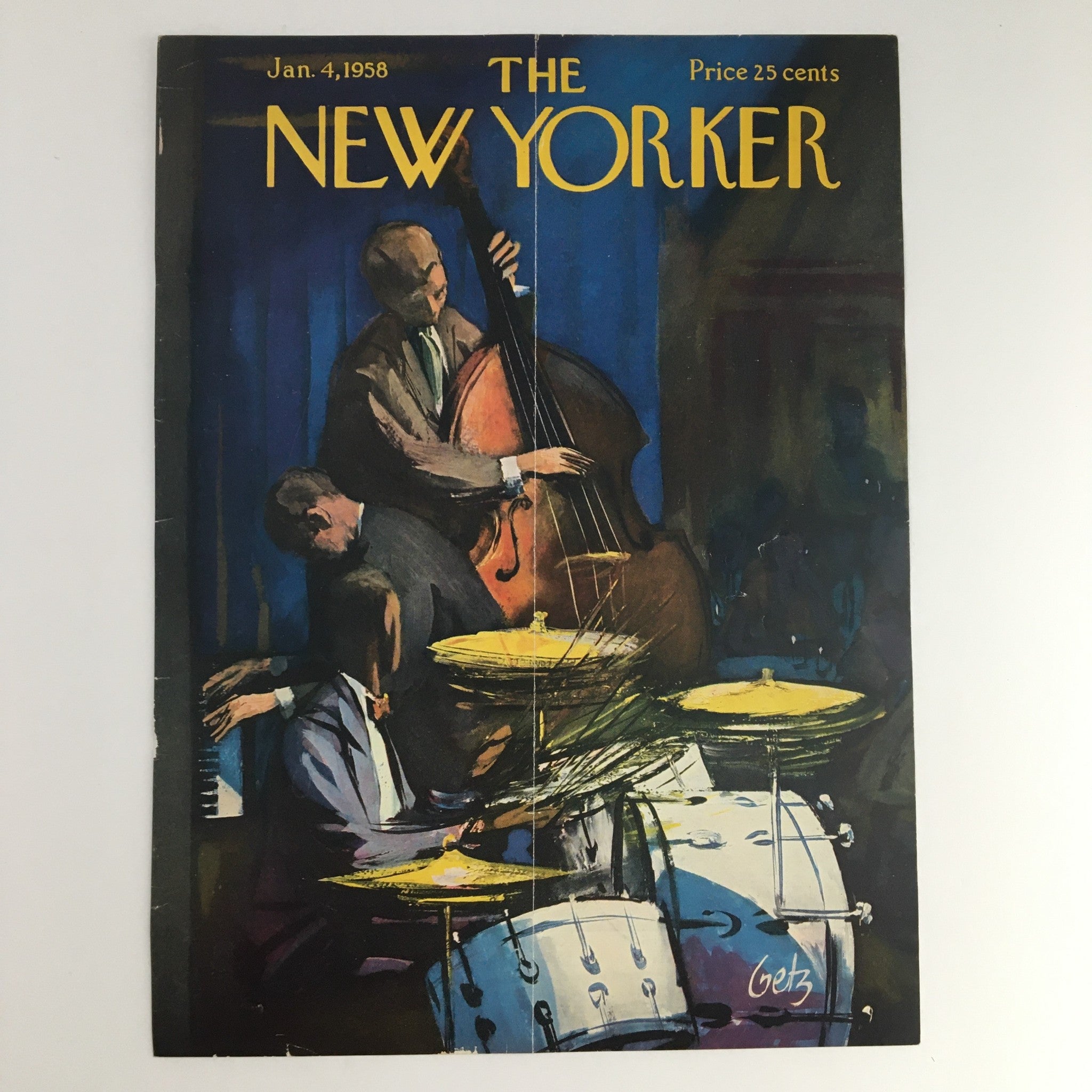 COVER ONLY The New Yorker January 4 1958 Full Cover Theme by Arthur Getz