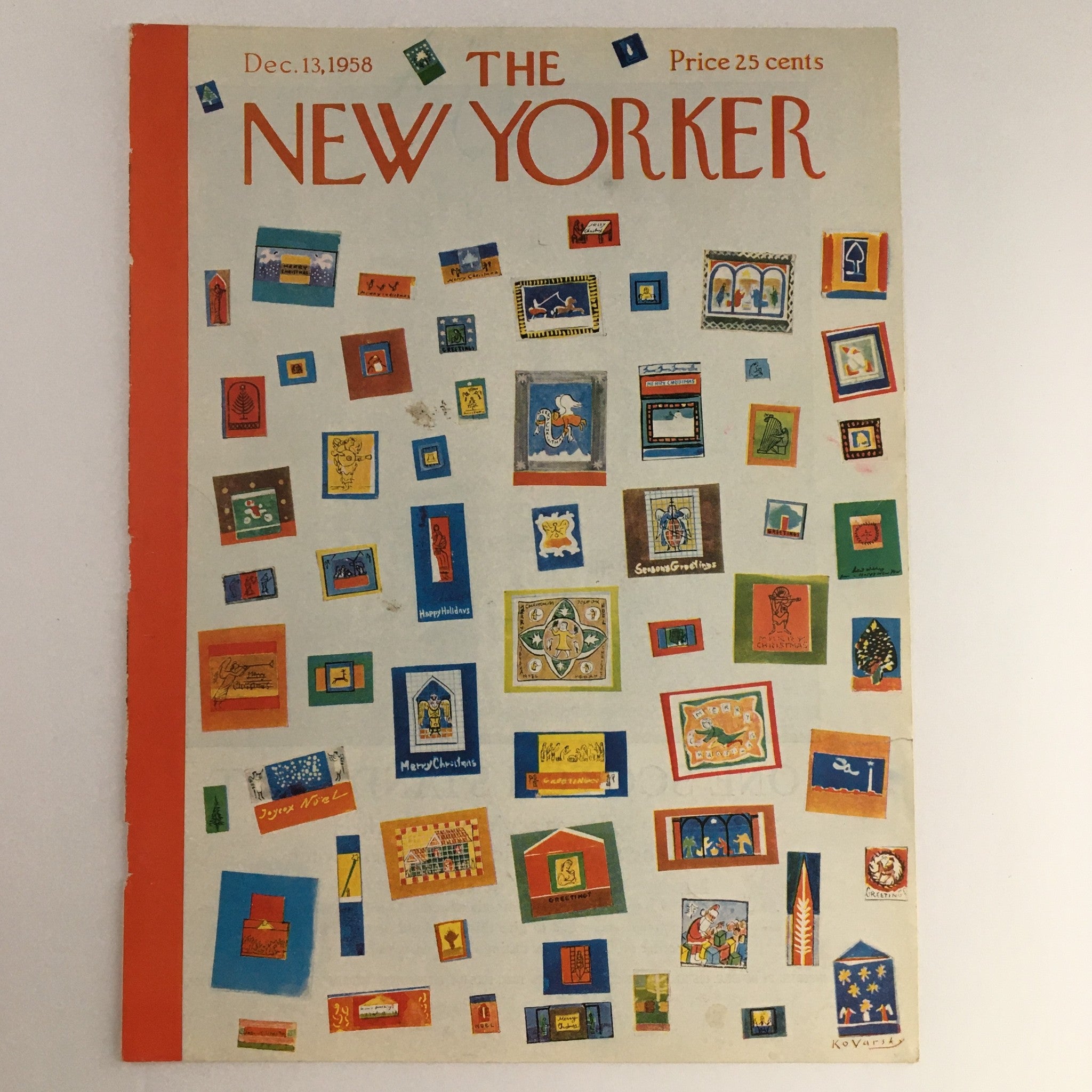 COVER ONLY The New Yorker December 13 1958 Full Cover Theme by Anatol Kovarsky