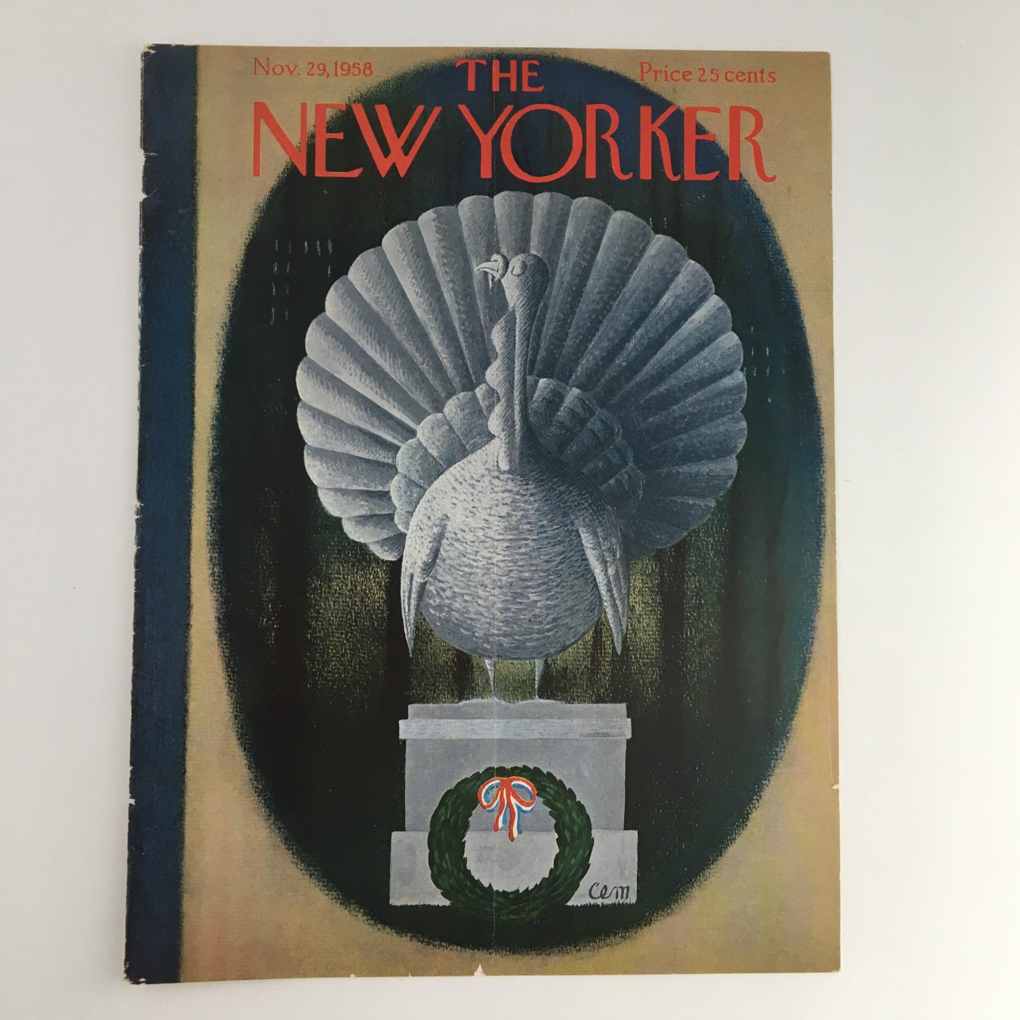 COVER ONLY The New Yorker November 29 1958 Full Cover Theme by Charles E. Martin