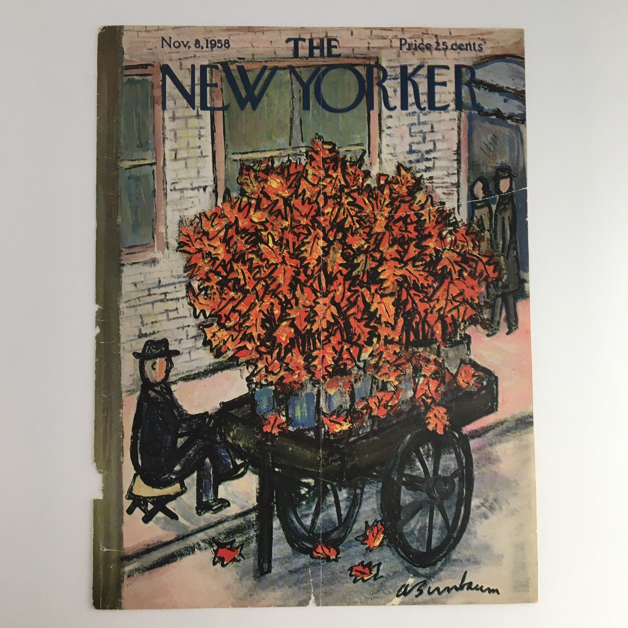 COVER ONLY The New Yorker November 8 1958 Full Cover Theme by Abe Birnbaum