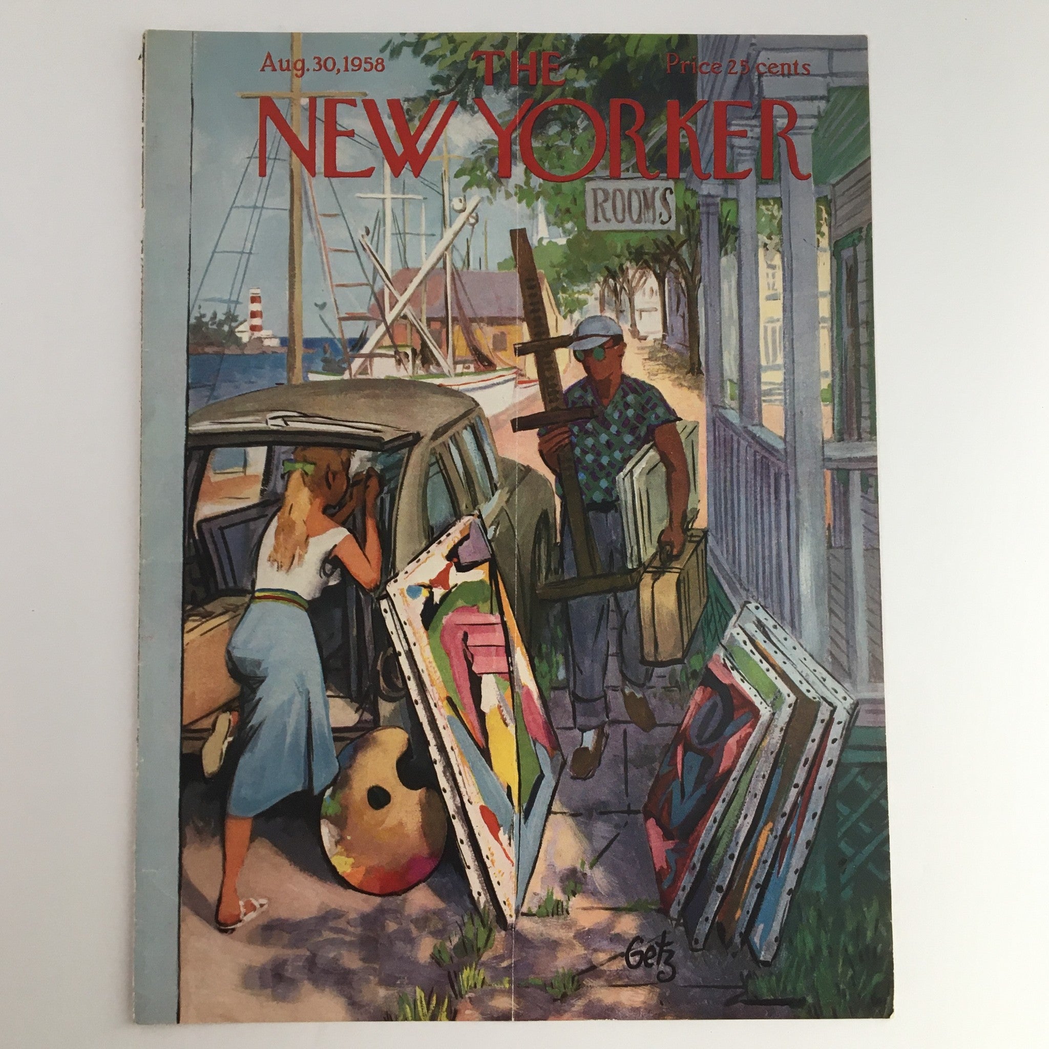 COVER ONLY The New Yorker August 30 1958 Full Cover Theme by Arthur Getz