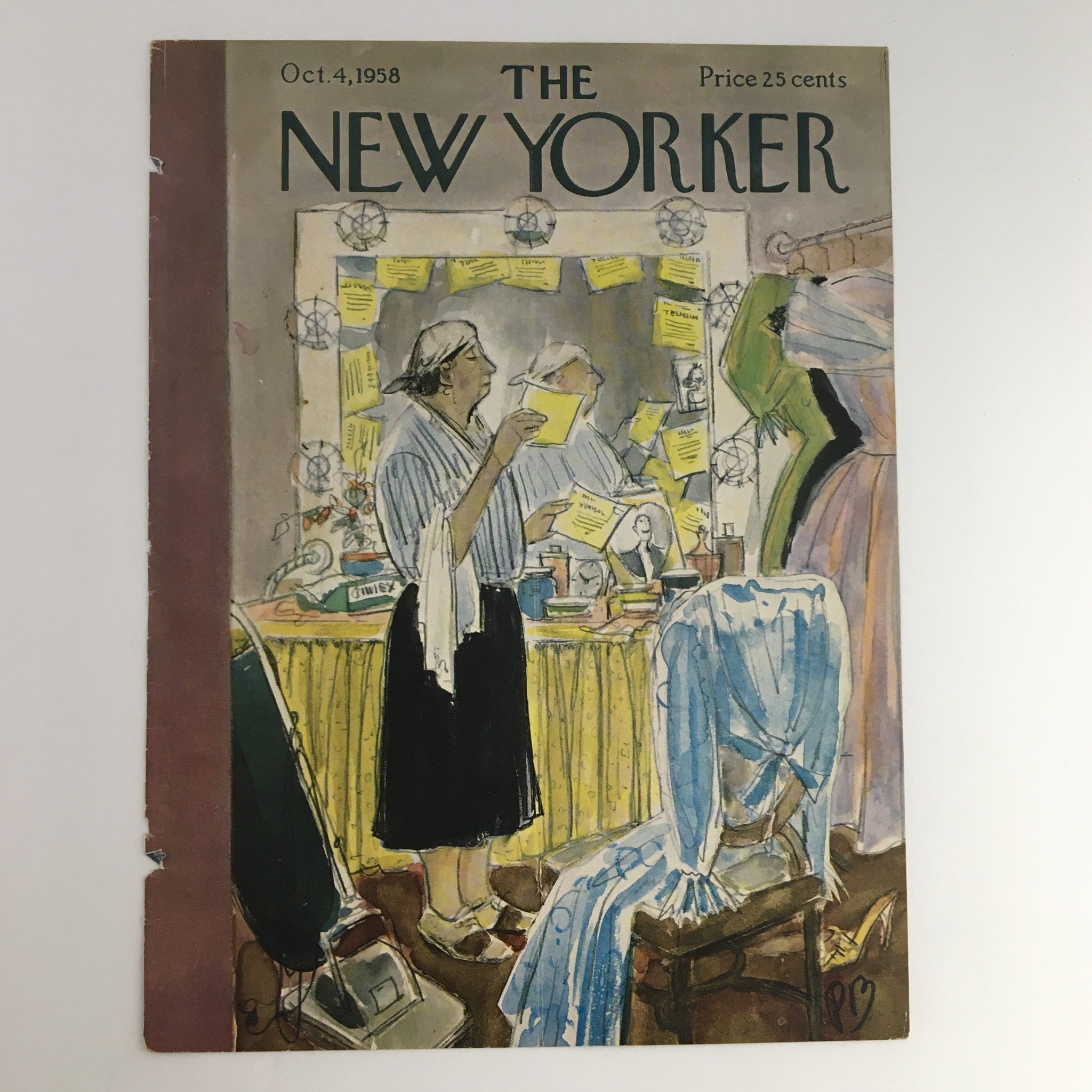 COVER ONLY The New Yorker October 4 1958 Full Cover Theme by Perry Barlow