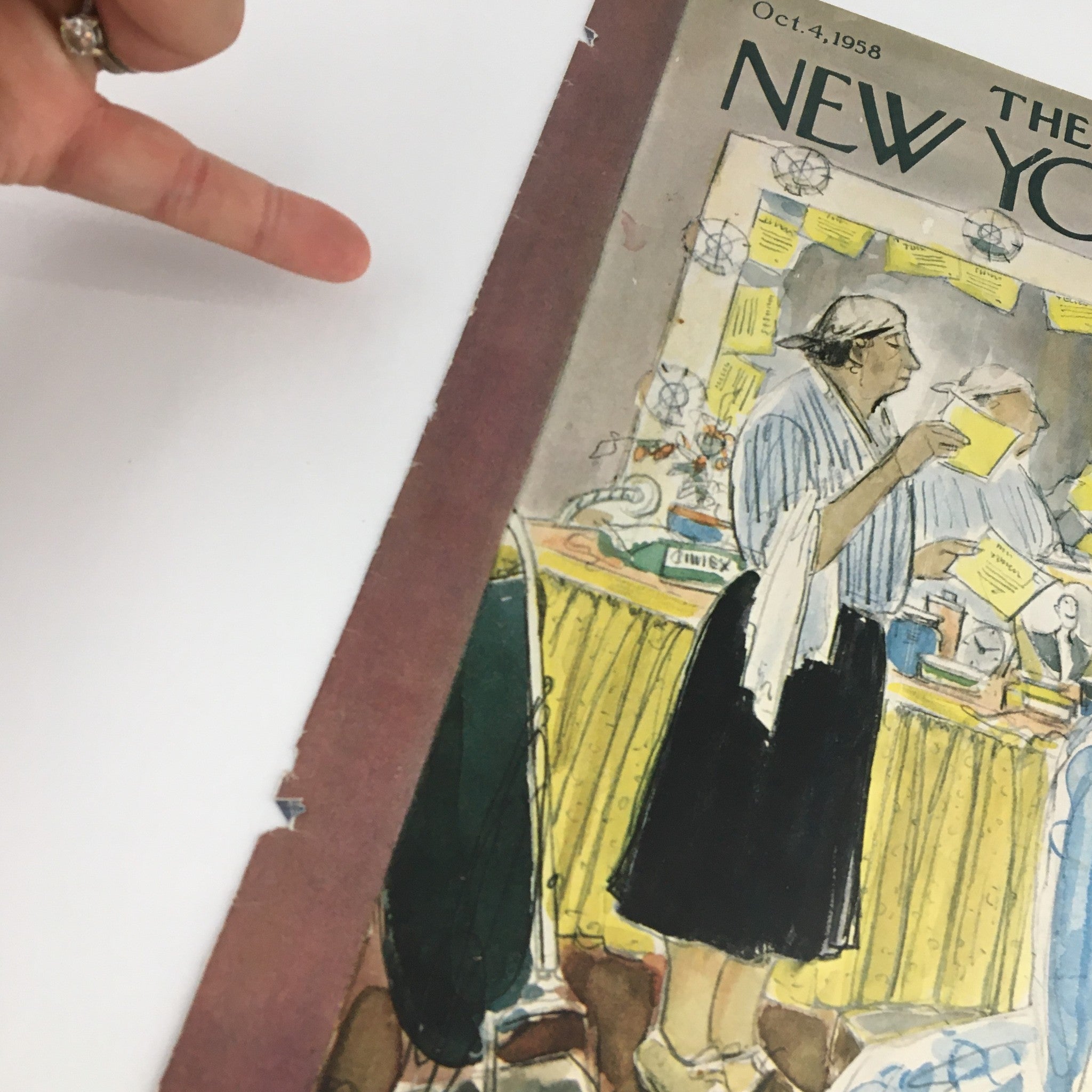 COVER ONLY The New Yorker October 4 1958 Full Cover Theme by Perry Barlow