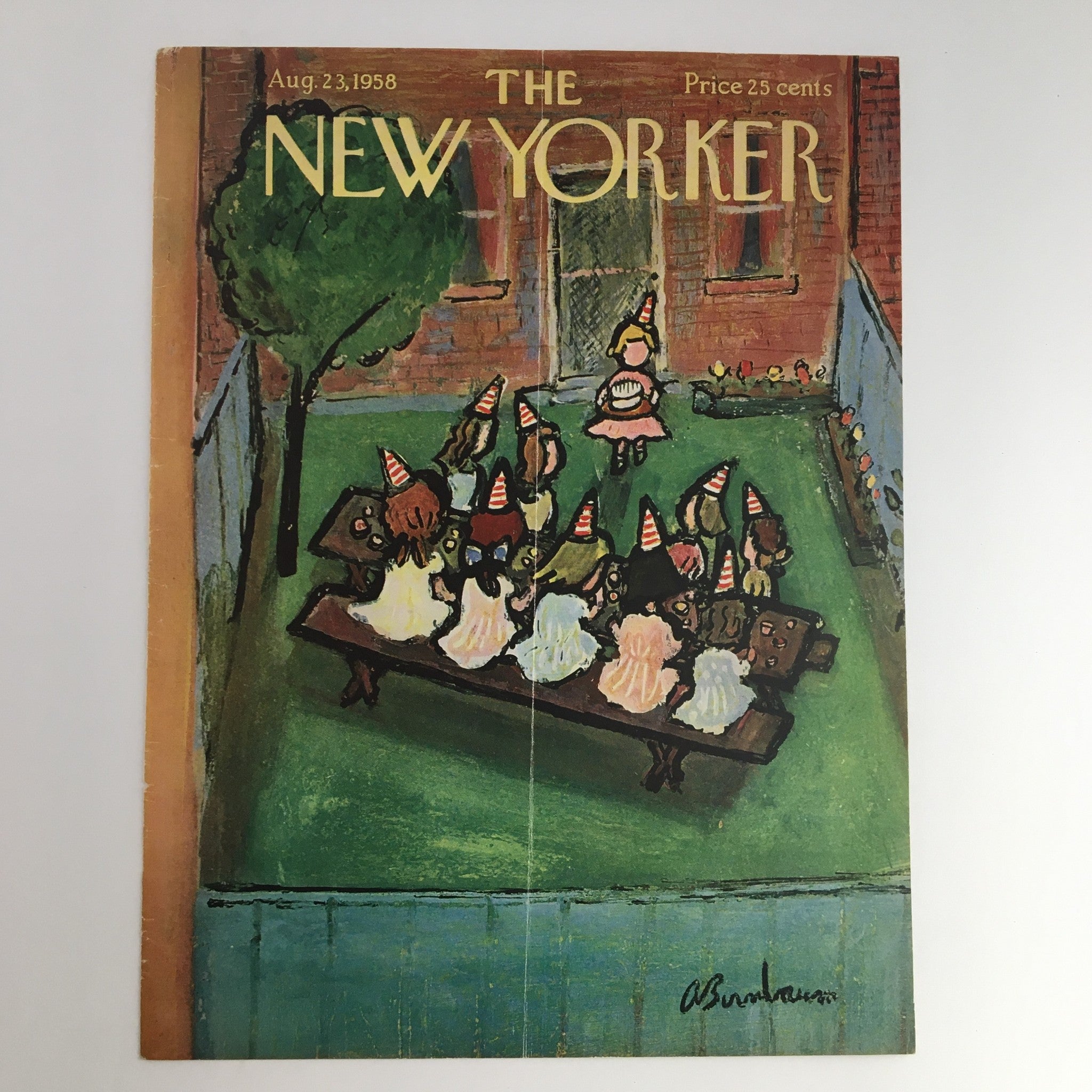 COVER ONLY The New Yorker August 23 1958 Full Cover Theme by Abe Birnbaum