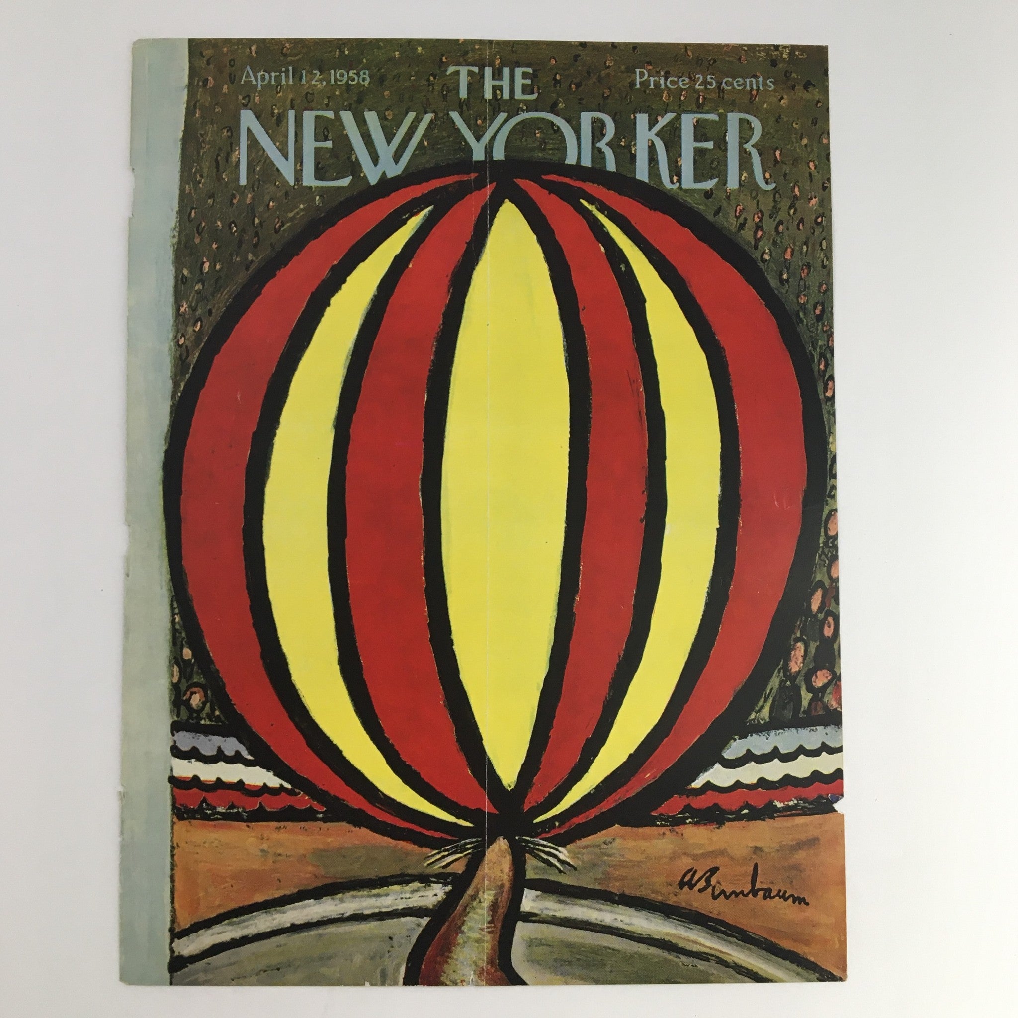 COVER ONLY The New Yorker April 12 1958 Full Cover Theme by Abe Birnbaum