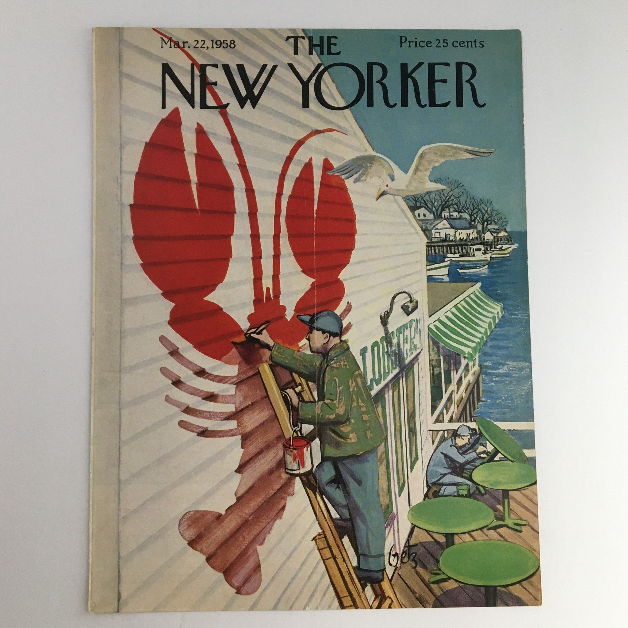 COVER ONLY The New Yorker March 22 1958 Full Cover Theme by Arthur Getz