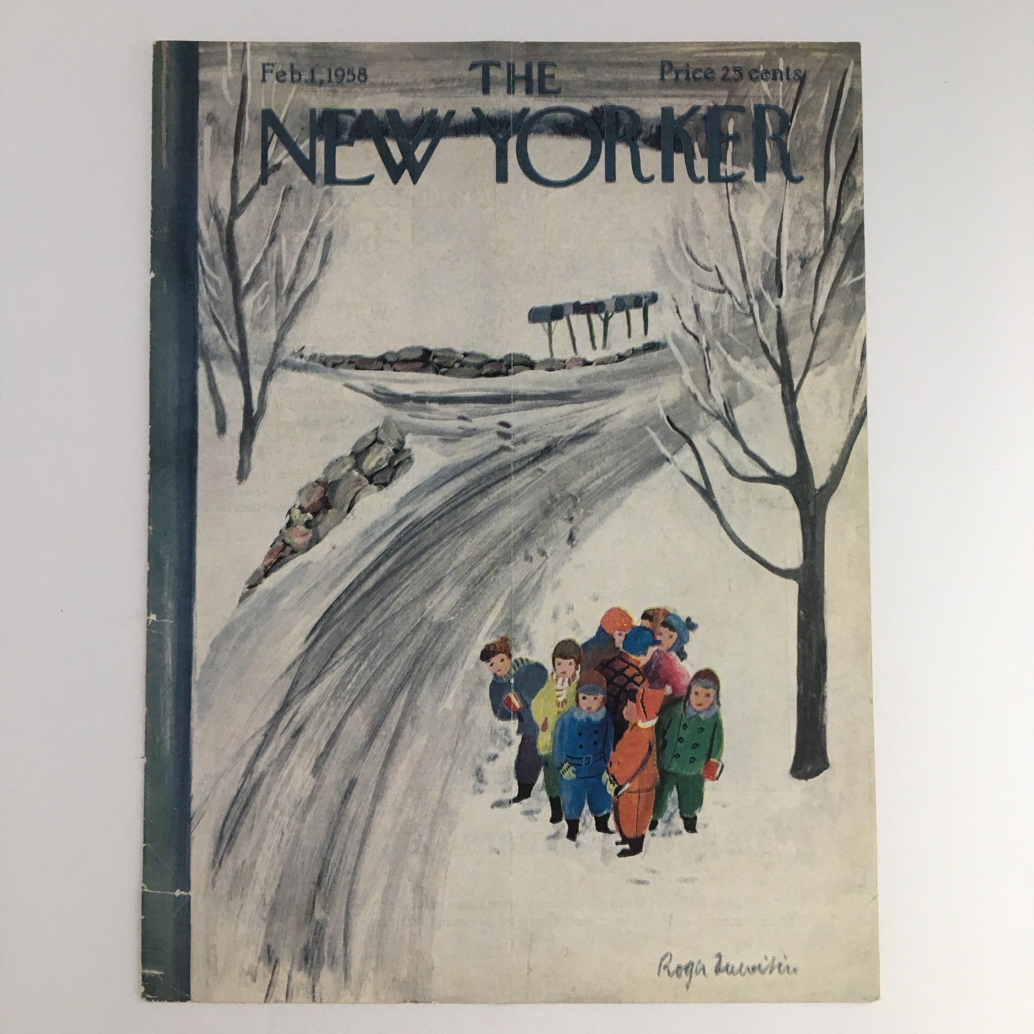 COVER ONLY The New Yorker February 1 1958 Full Cover Theme by Roger Duvoisin