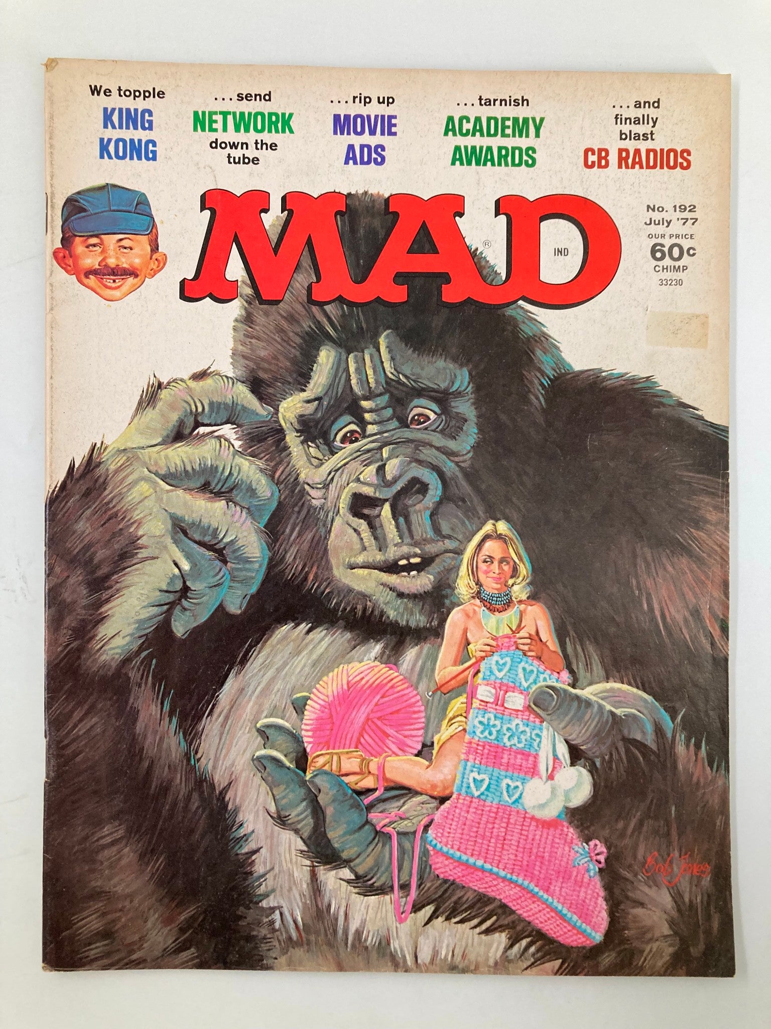 Mad Magazine July 1977 No. 192 We Topple 'King Kong' Fine FN 6.0 No Label