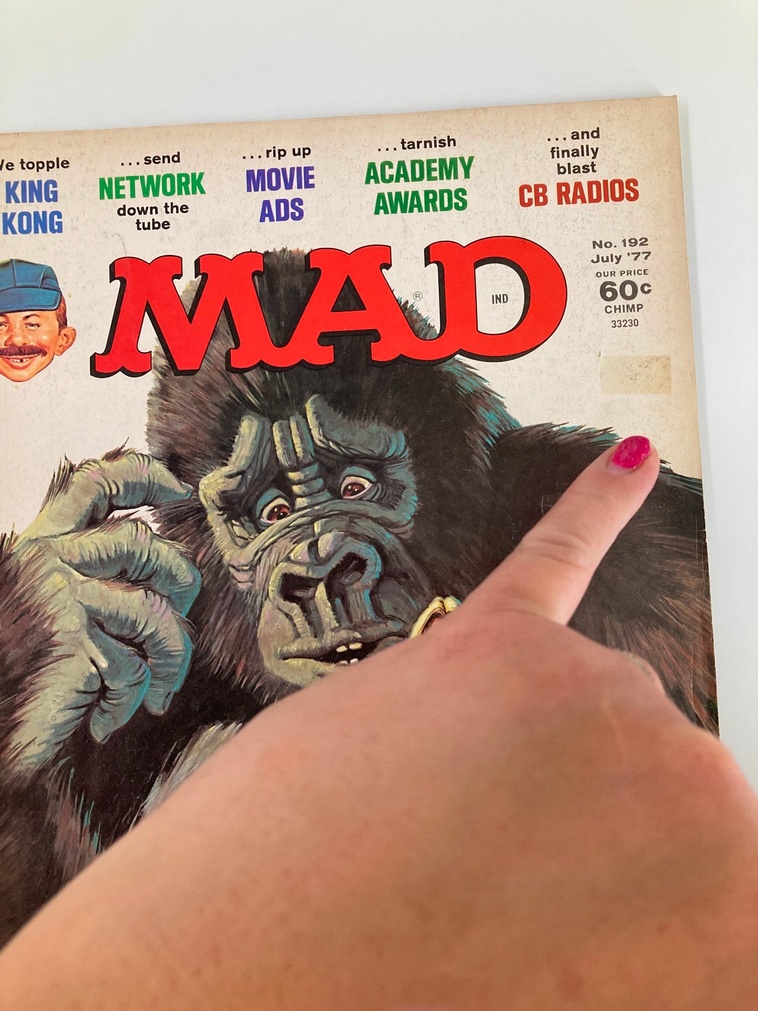 Mad Magazine July 1977 No. 192 We Topple 'King Kong' Fine FN 6.0 No Label